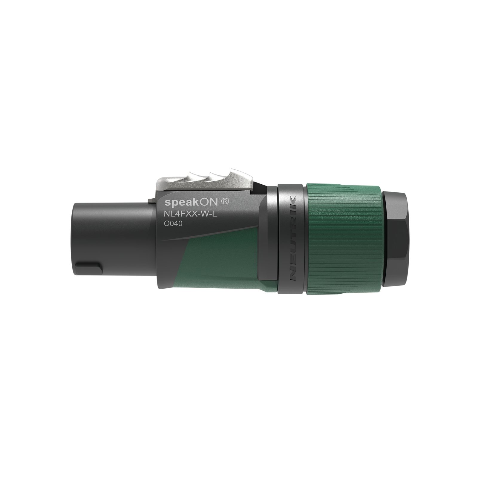 Connettore cavo speakON 4P twist lock - L nero/verde per cavi grandi - Neutrik NL4FXXWL