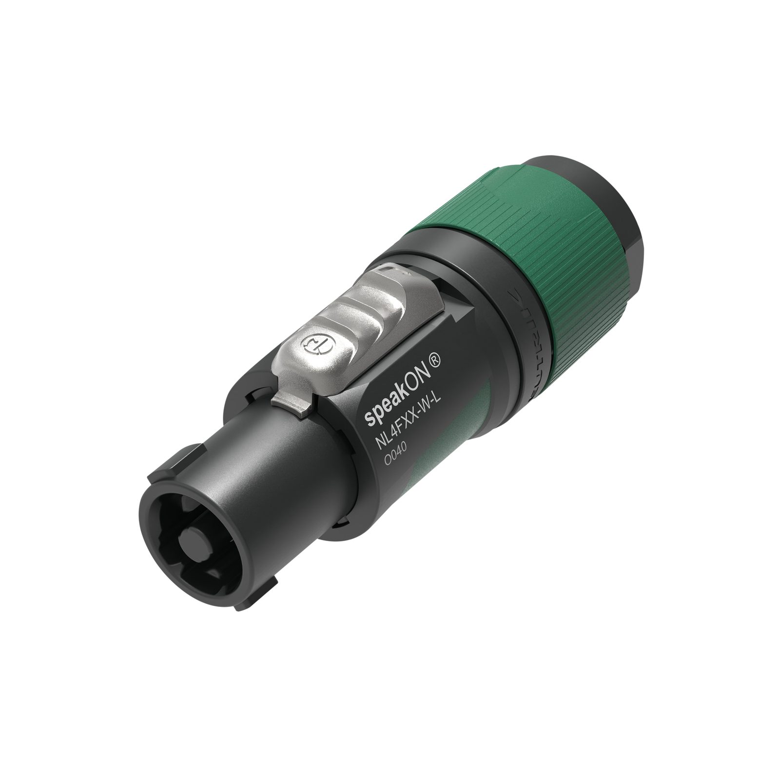 Connettore cavo speakON 4P twist lock - L nero/verde per cavi grandi - Neutrik NL4FXXWL