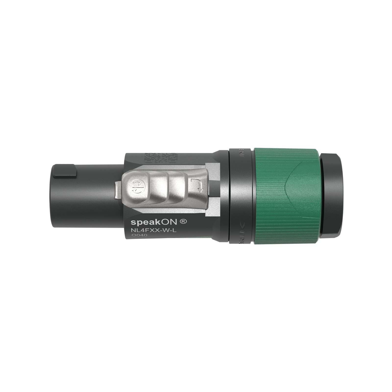Connettore cavo speakON 4P twist lock - L nero/verde per cavi grandi - Neutrik NL4FXXWL