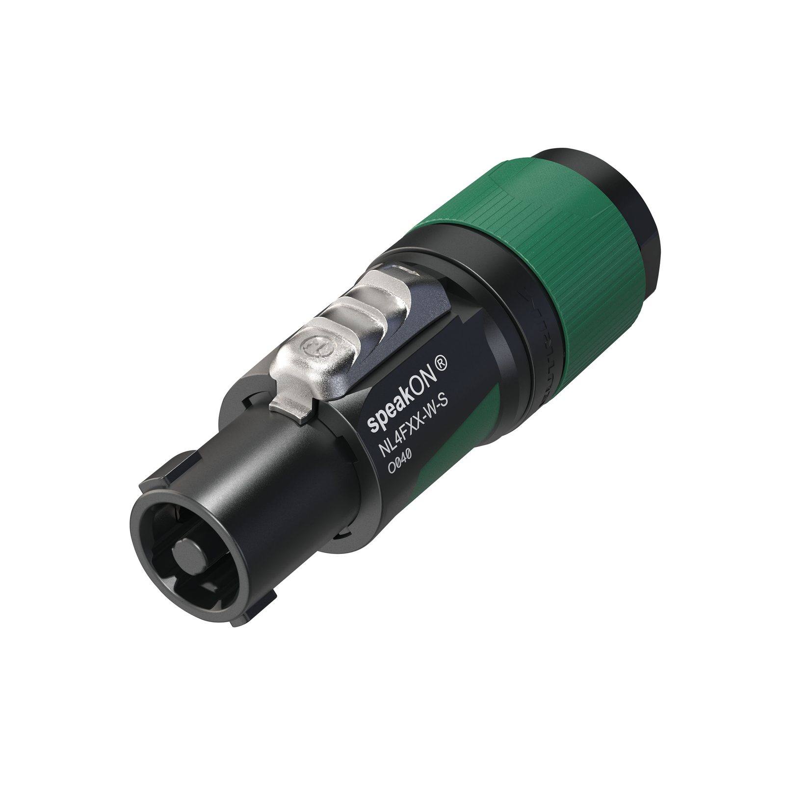 Connettore cavo speakON 4P twist lock - S nero/verde per cavi piccoli - Neutrik NL4FXXWS