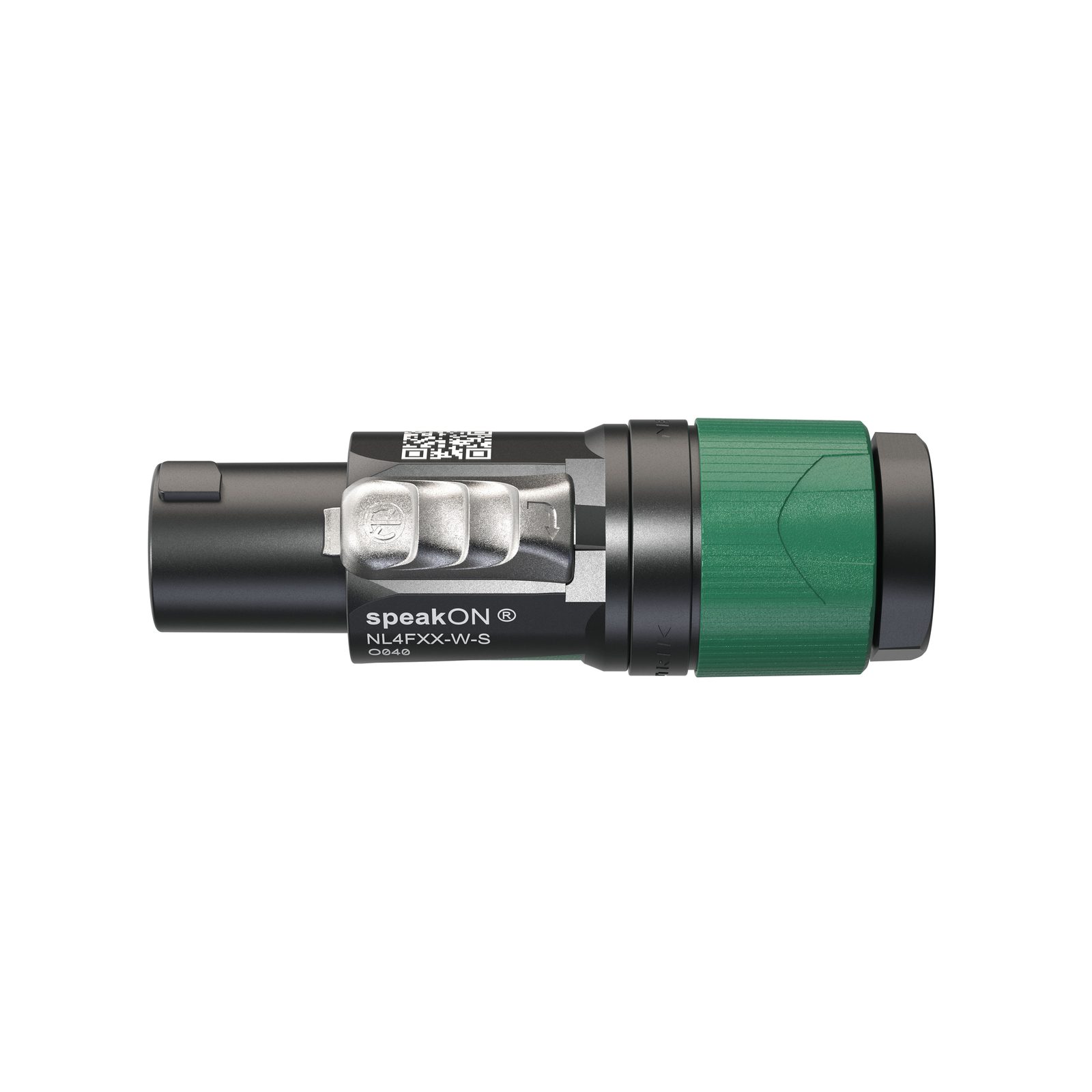 Connettore cavo speakON 4P twist lock - S nero/verde per cavi piccoli - Neutrik NL4FXXWS