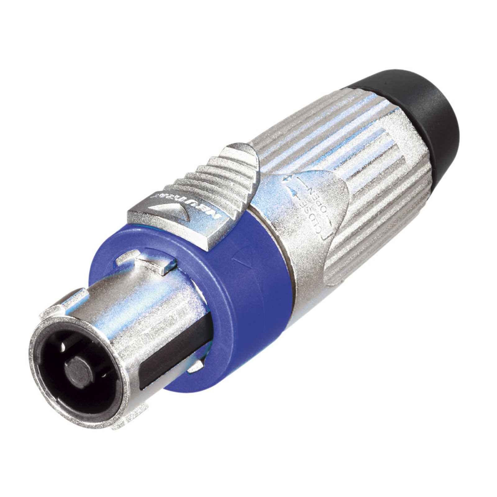 Connettore speakON 4P femmina alloggiamento metallo silver/blue - Neutrik NLT4FXX