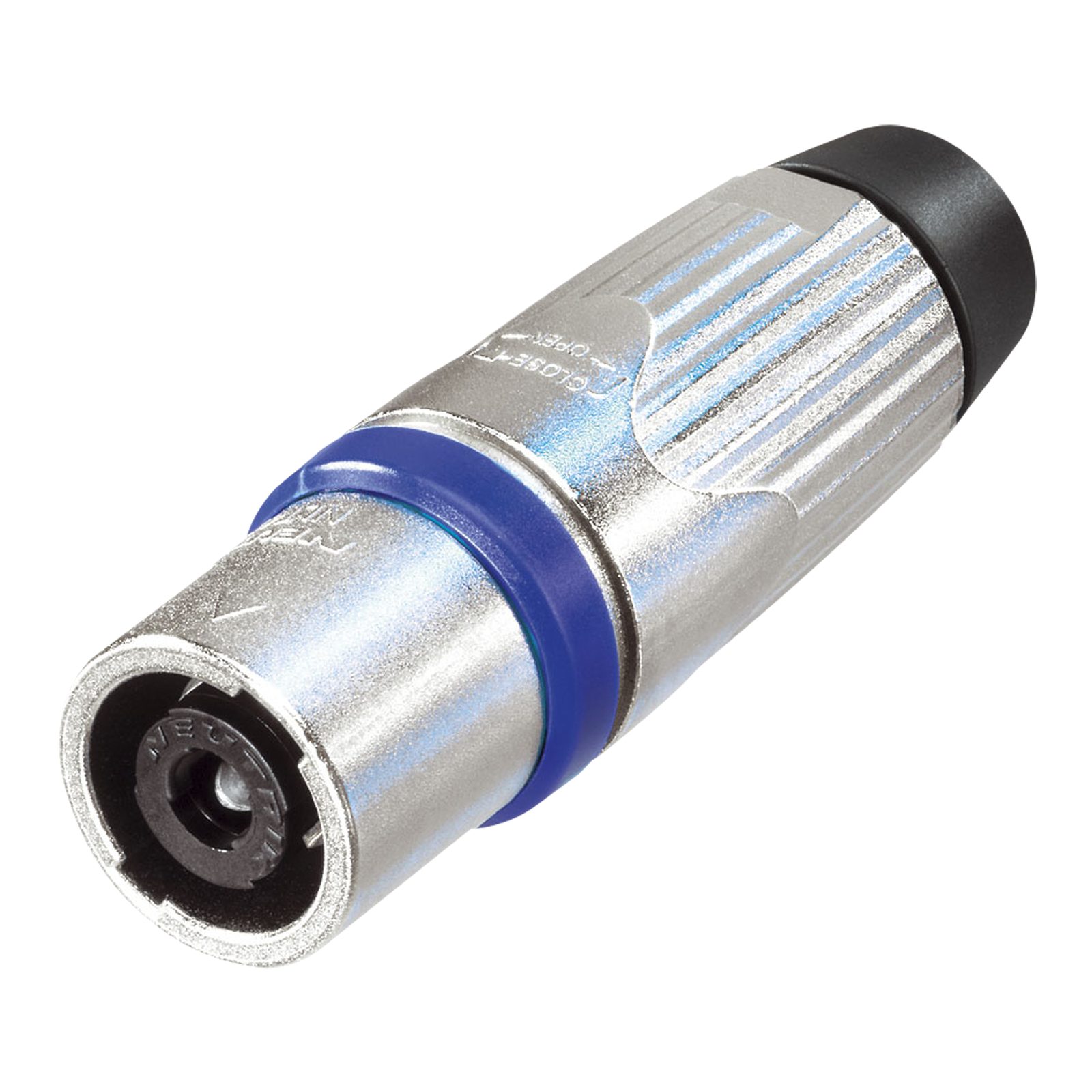 Connettore speakON 4P maschio alloggiamento metallo silver/blue - Neutrik NLT4MXX