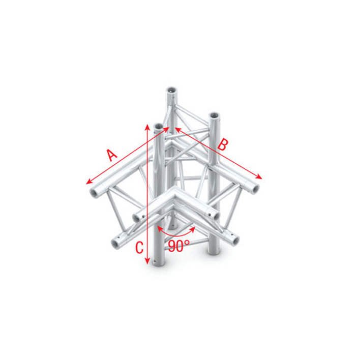 Traliccio triangolare PRO-30 - Corner up/down left 74cm P (Milos Ø29.8mm) - Milos PT30015