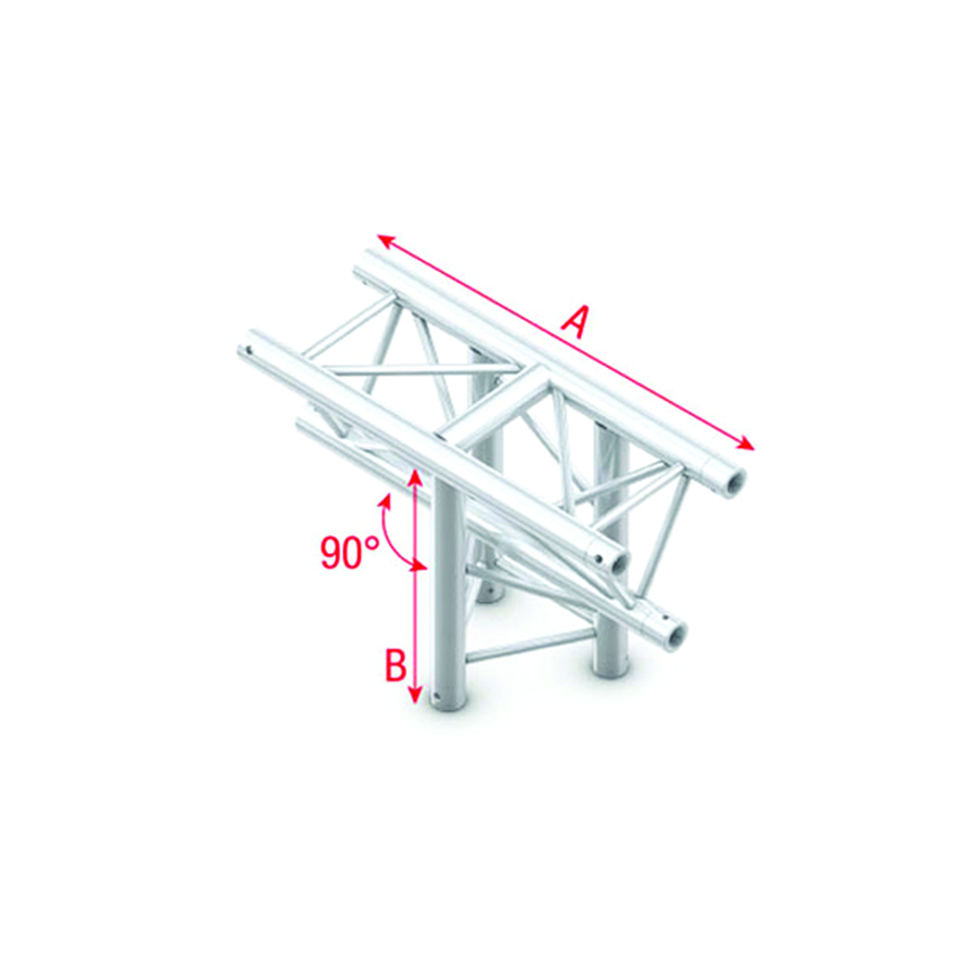Pro-30 Triangle P Truss - T-Cross vertical 3-way apex down 50 cm - Milos PT30035