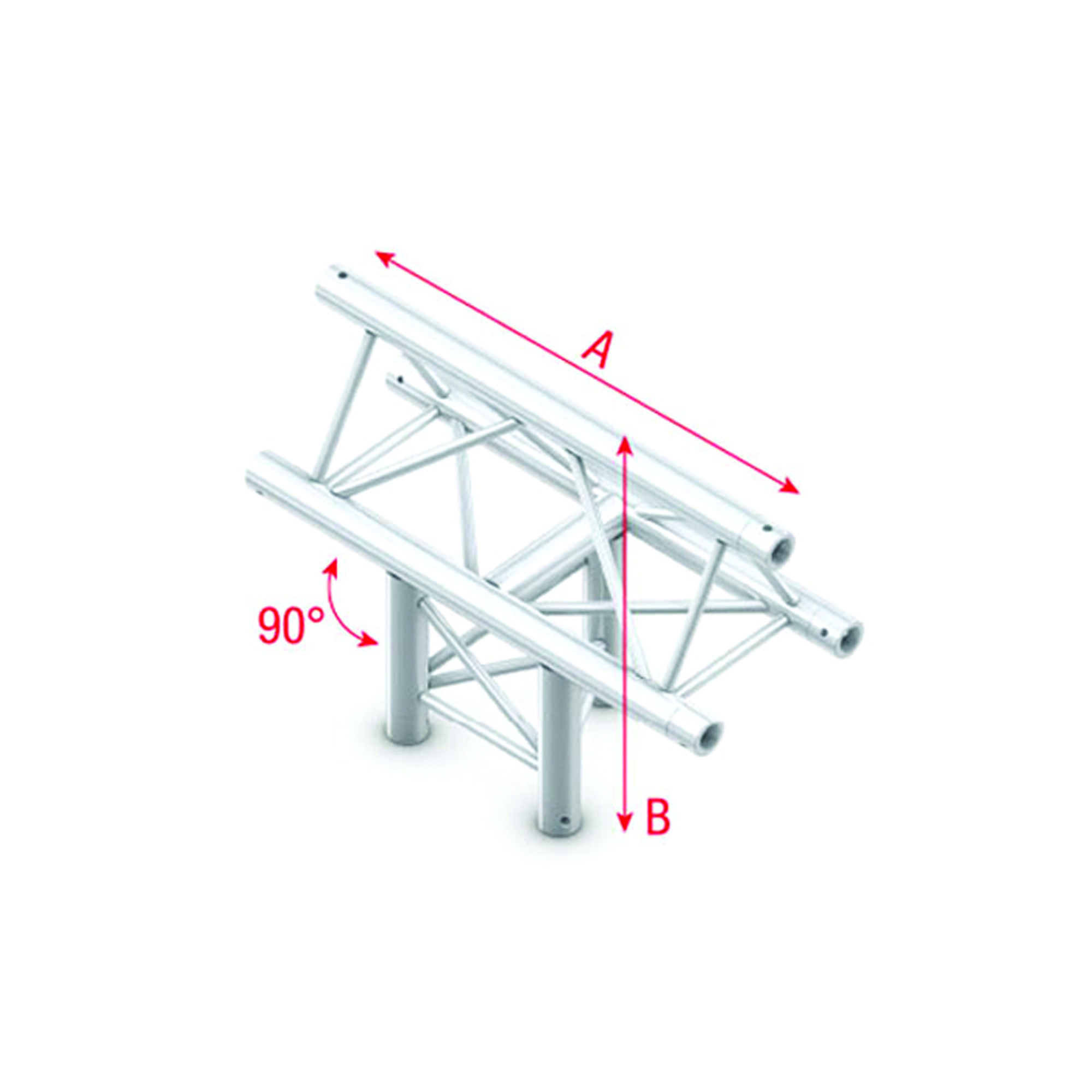 Pro-30 Triangle P Truss - T-Cross vertical 3-way apex up 50 cm - Milos PT30037