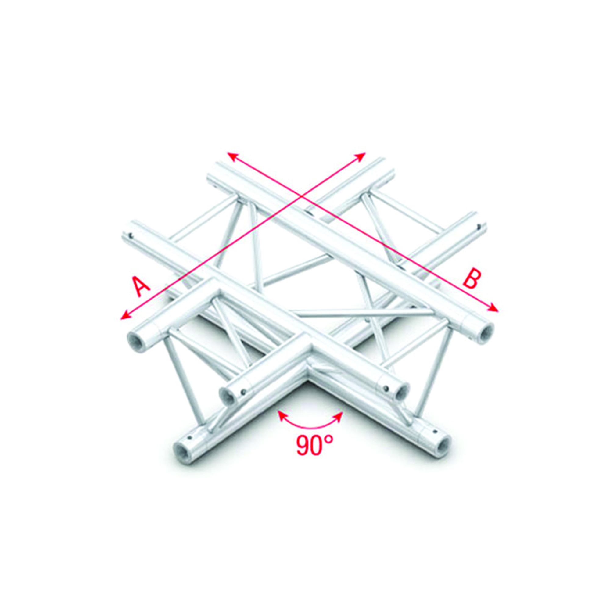 Pro-30 Triangle P Truss - Cross 4-way 50 cm - Milos PT30041