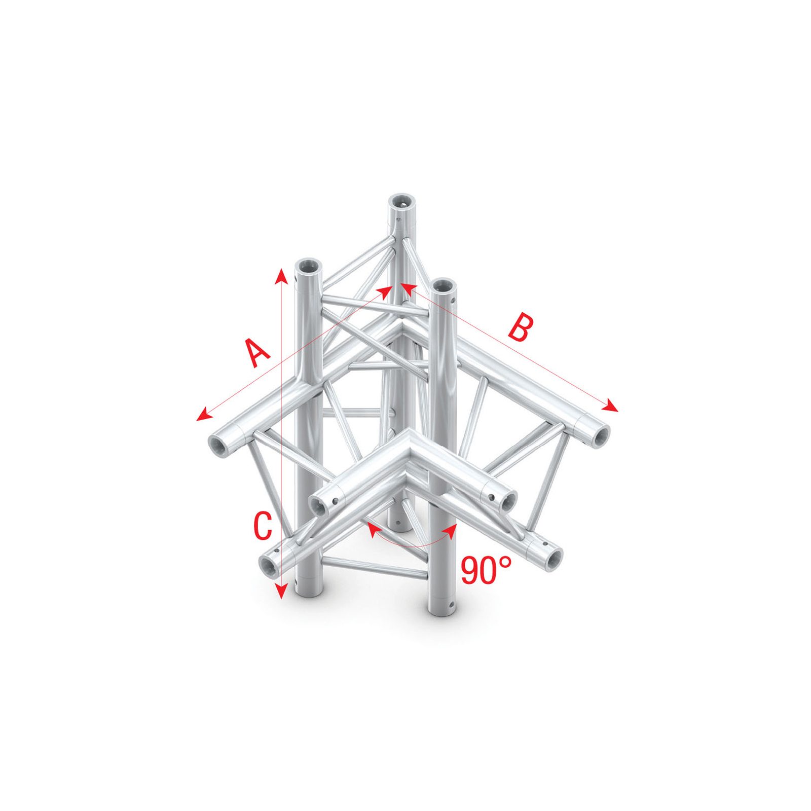 Truss triangolare Pro-30 P - T-Cross 5 vie su/giù 50 cm - Milos PT30051