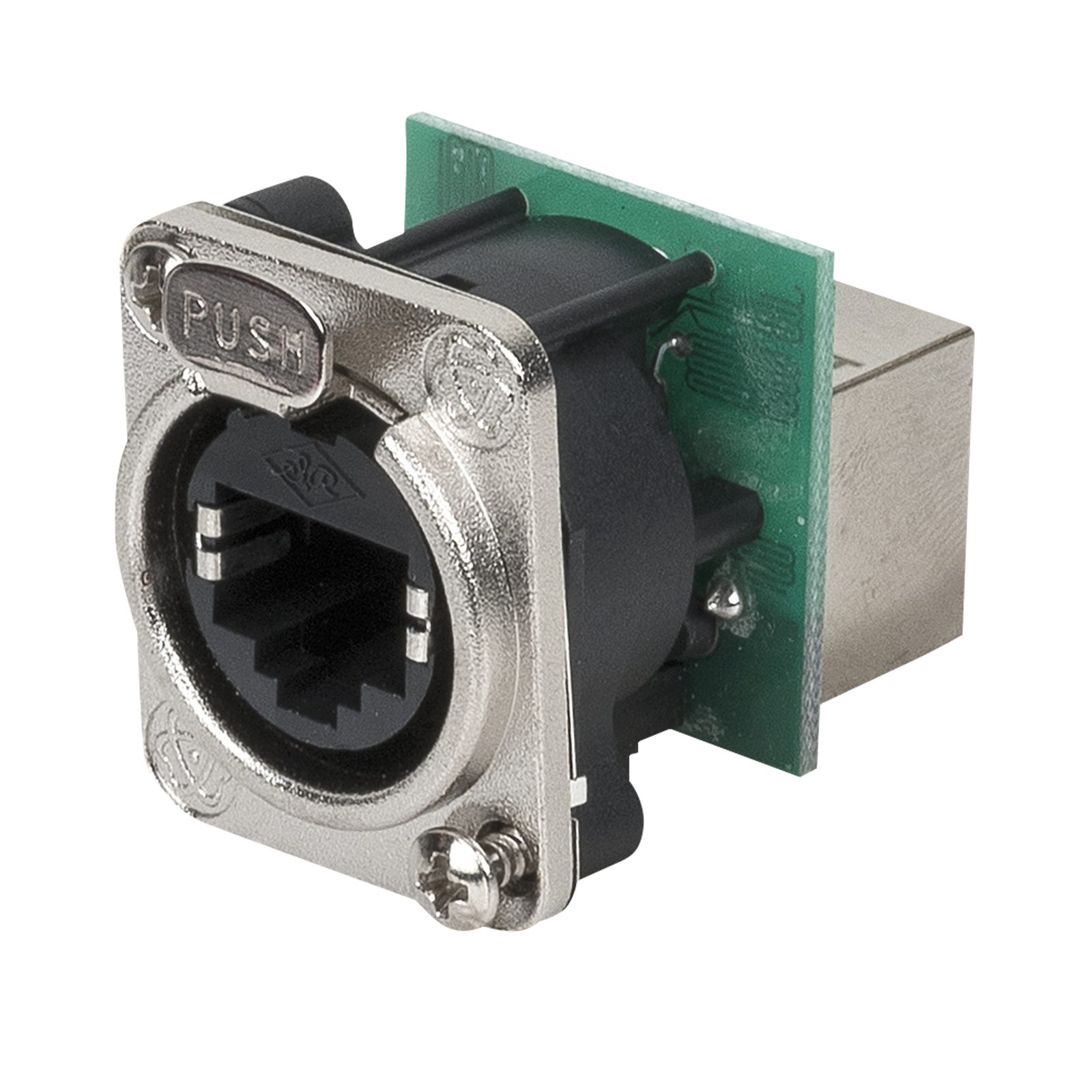 Passacavo RJ45 D-size con flangia metallica e sistema di bloccaggio - DAP RFC01