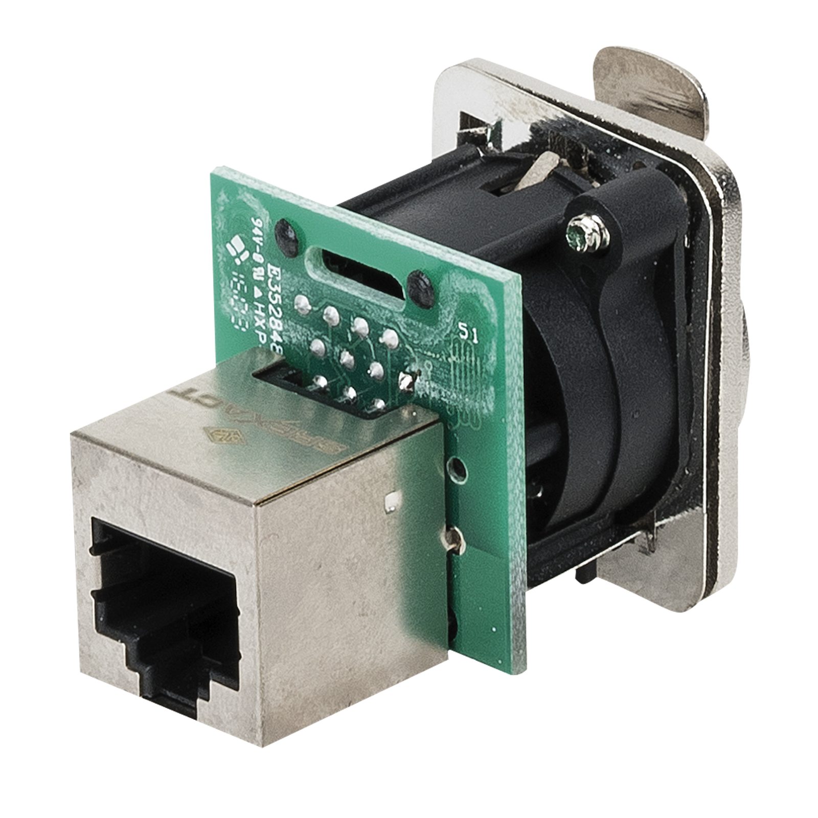 Passacavo RJ45 D-size con flangia metallica e sistema di bloccaggio - DAP RFC01