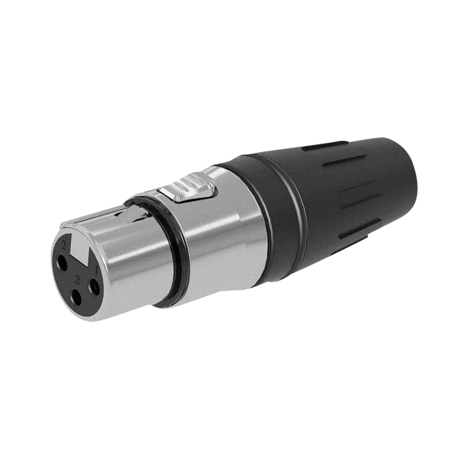 Connettore XLR 3 poli femmina acciaio inox cromato contatti oro - Seetronic SCHF3