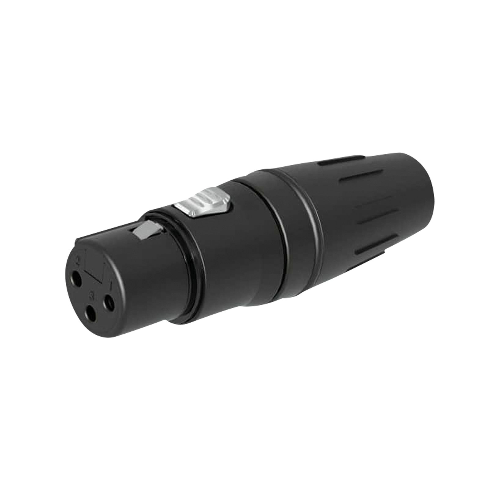 Connettore XLR 3 poli femmina acciaio inox nero contatti oro - Seetronic SCHF3B