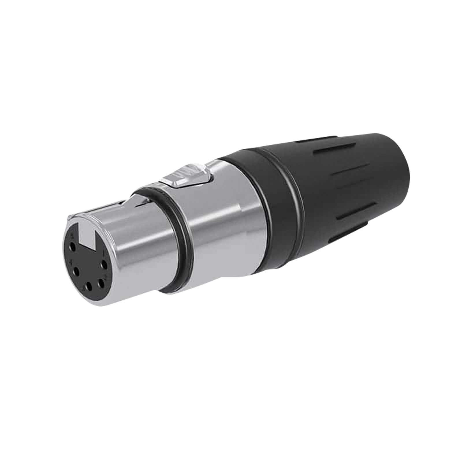 Connettore XLR 5 poli femmina acciaio inox cromato contatti oro - Seetronic SCHF5