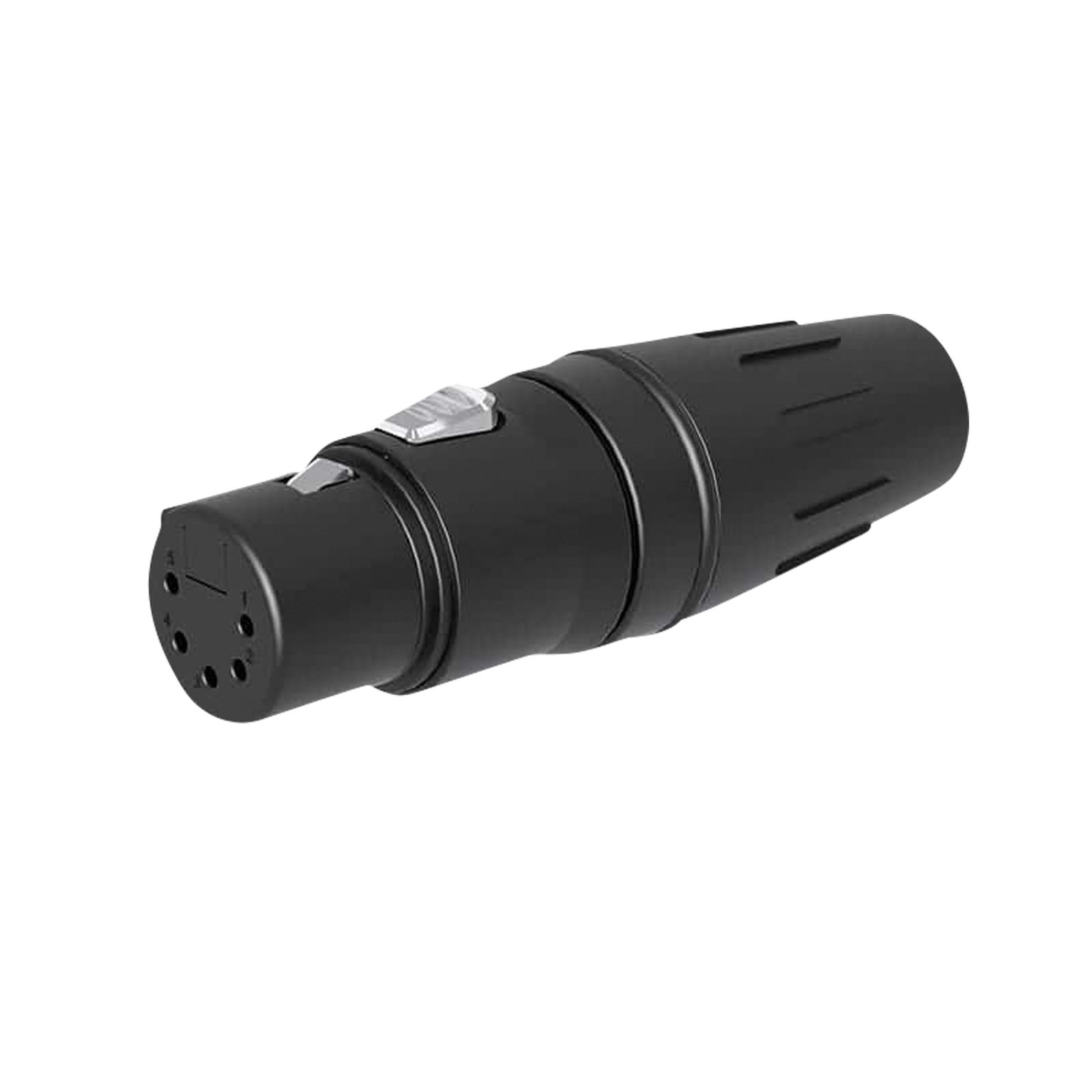 Connettore XLR 5 poli femmina acciaio inox nero contatti oro - Seetronic SCHF5B