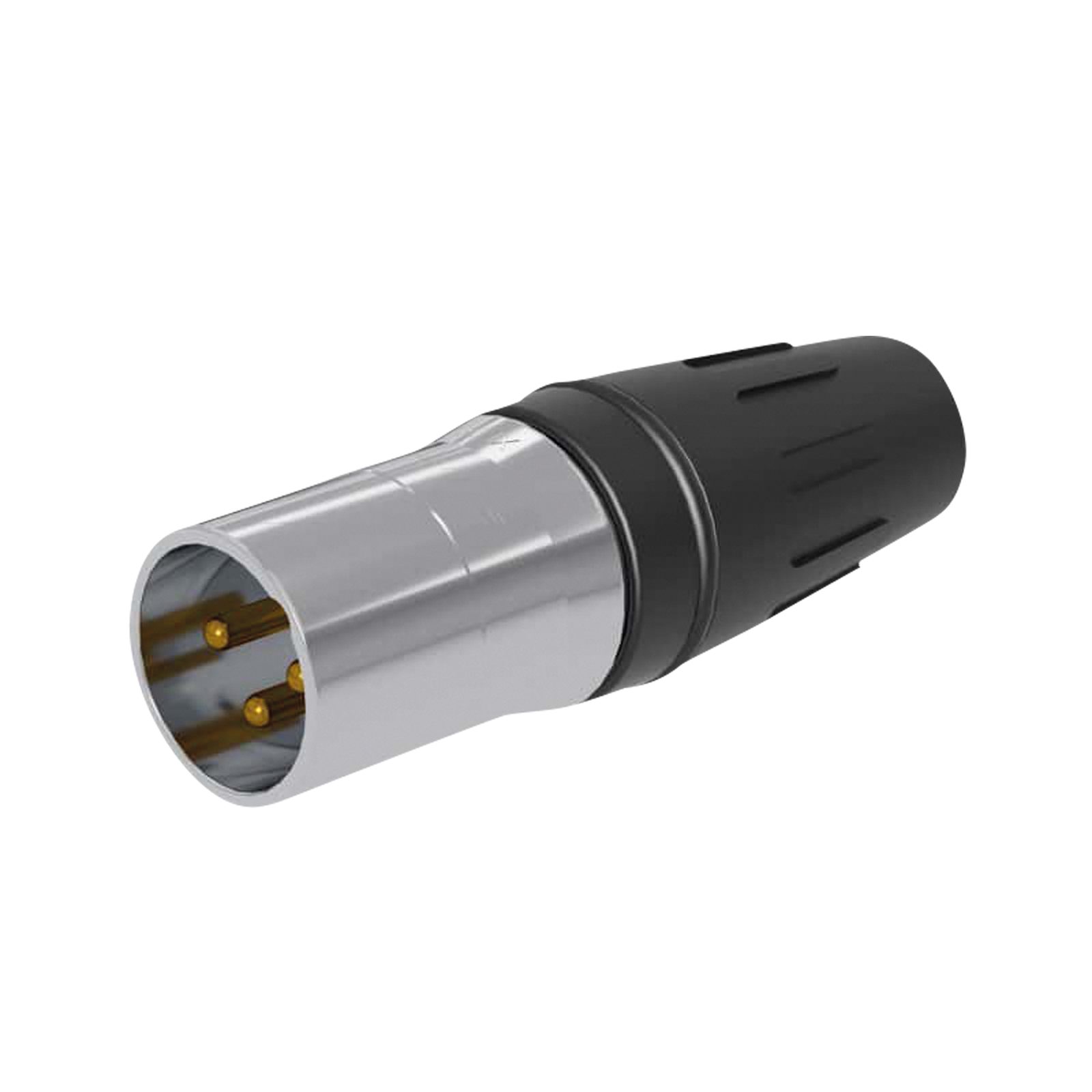 Connettore XLR 3 poli maschio acciaio inox cromato contatti oro - Seetronic SCHM3