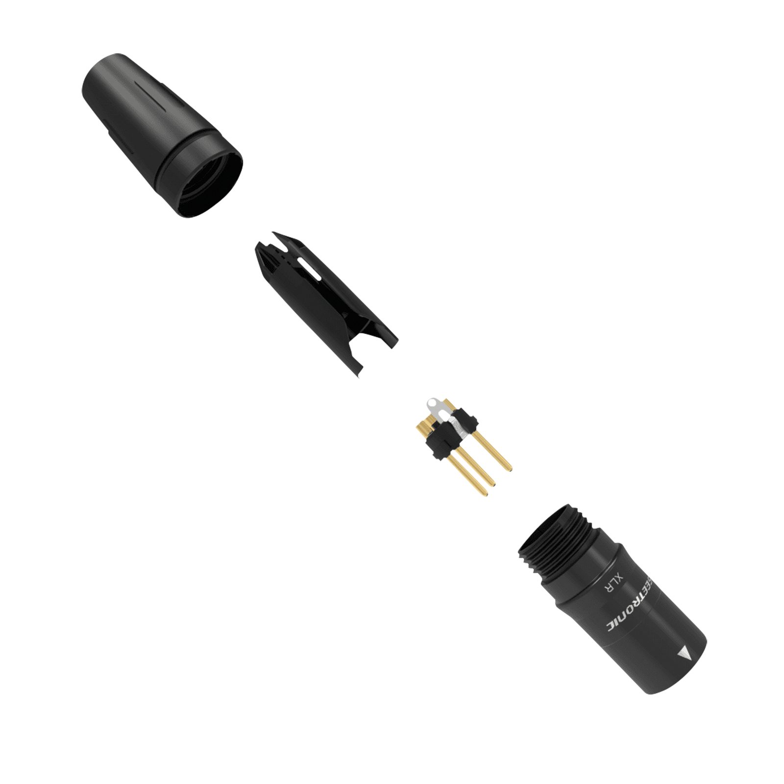 Connettore XLR maschio 3 pin, alloggiamento acciaio inox nero - SEETRONIC SCHM3B