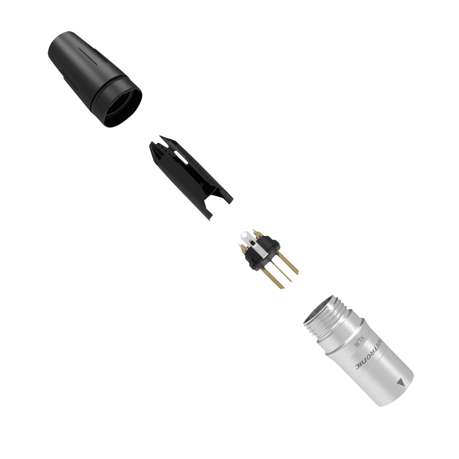 Connettore XLR maschio 5 pin, alloggiamento acciaio inox cromato - SEETRONIC SCHM5