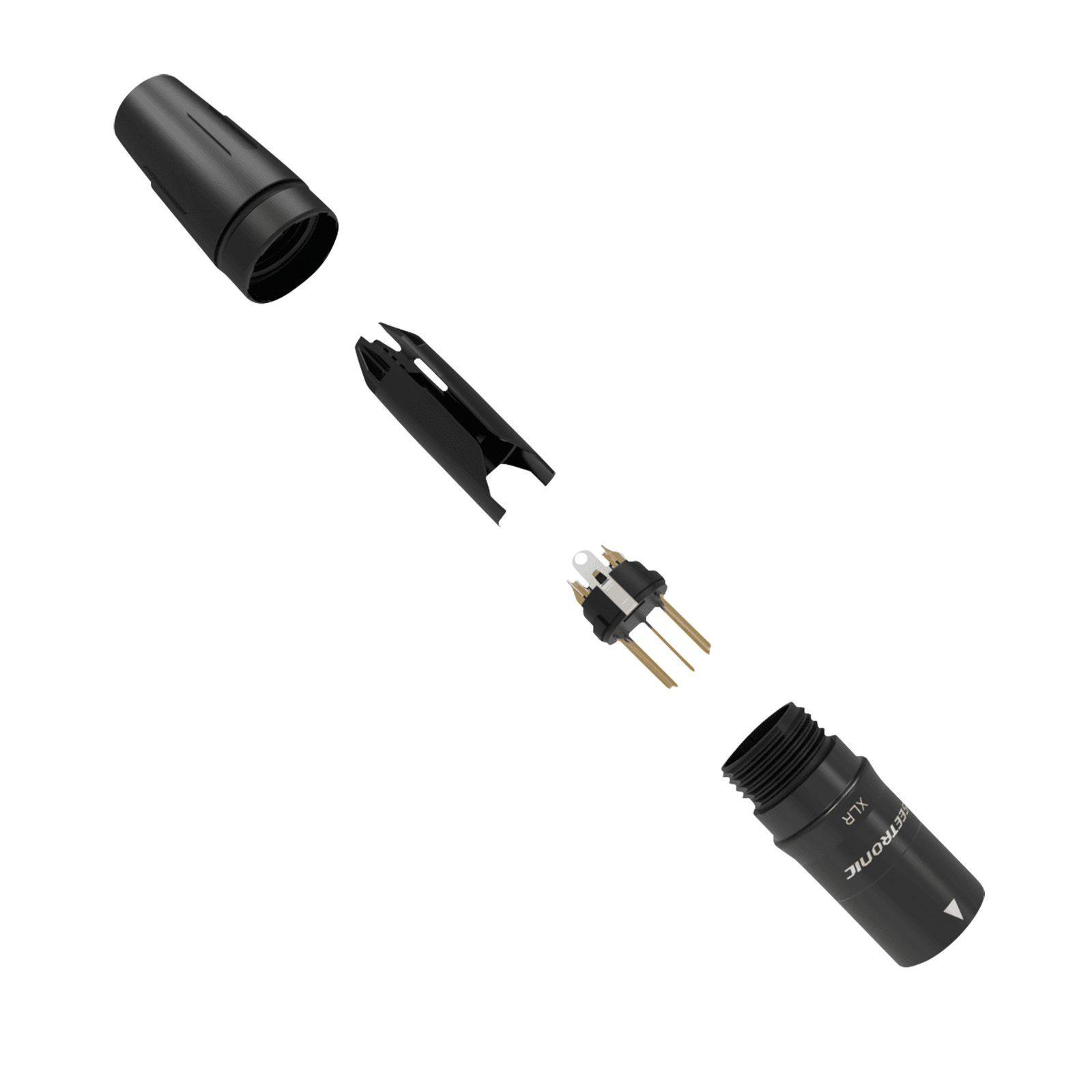Connettore XLR maschio 5 pin, alloggiamento acciaio inox nero - SEETRONIC SCHM5B