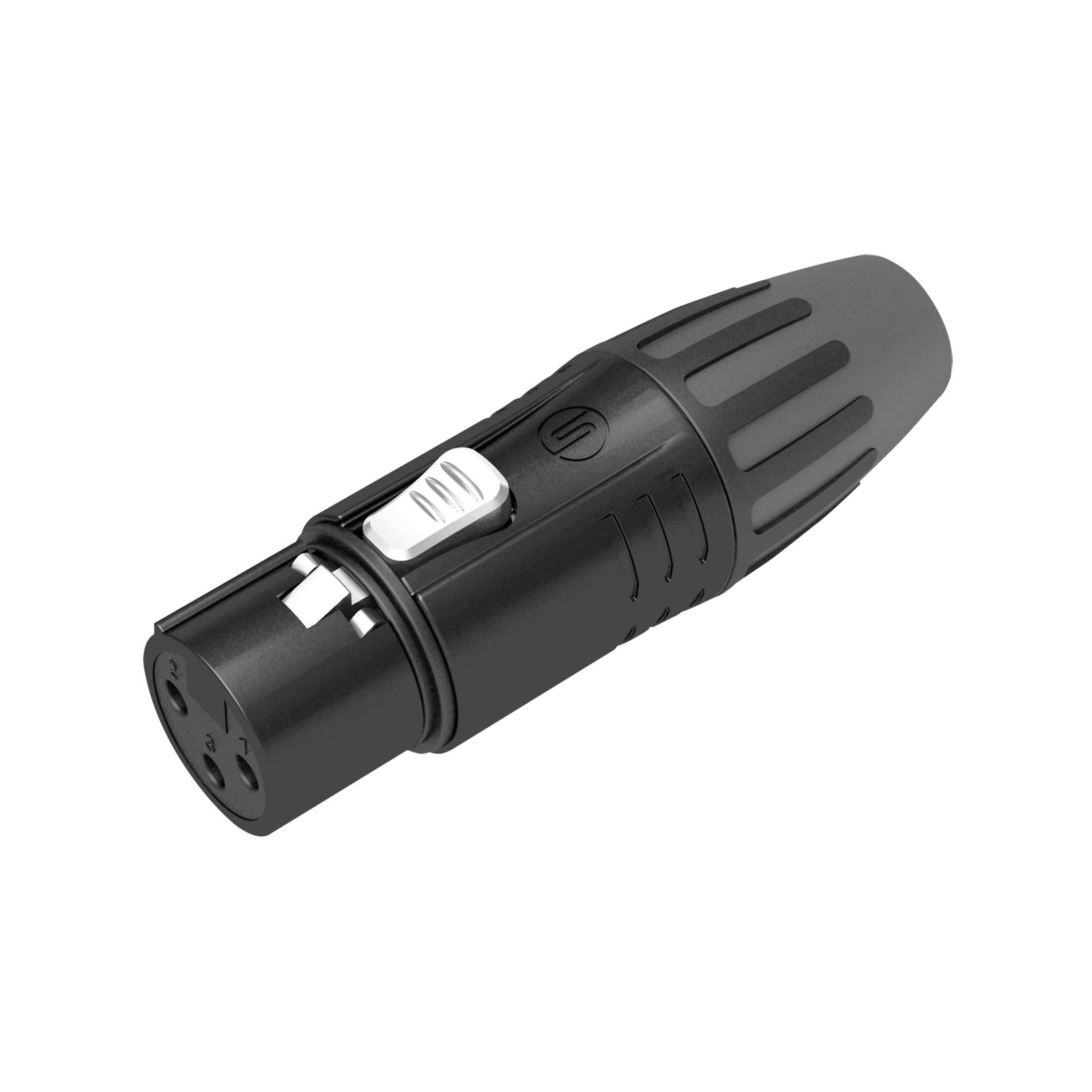 Connettore XLR 3P femmina contatti argento alloggiamento nero - Seetronic SCMF3B