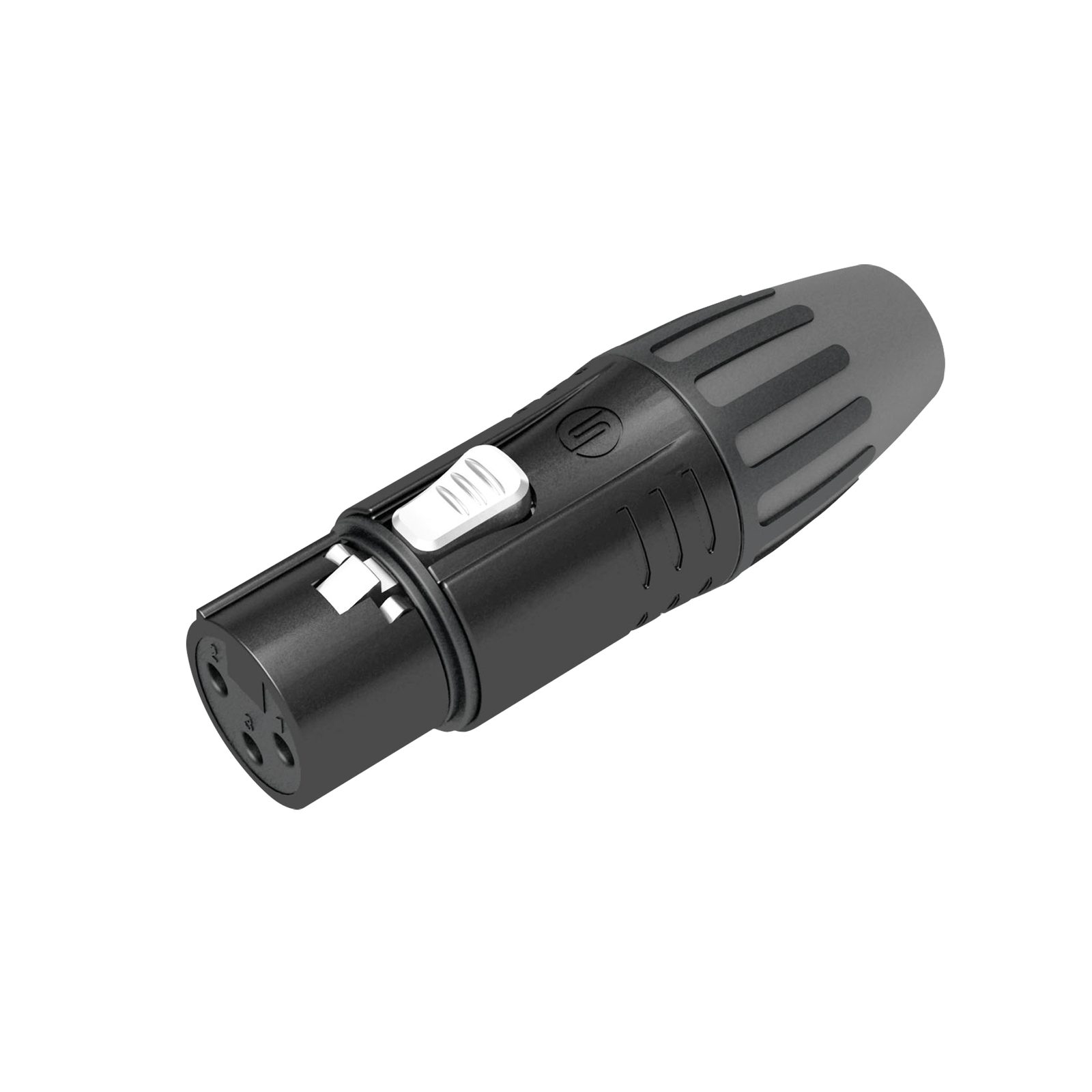 Connettore XLR 3P femmina contatti oro alloggiamento nero - Seetronic SCMF3BG