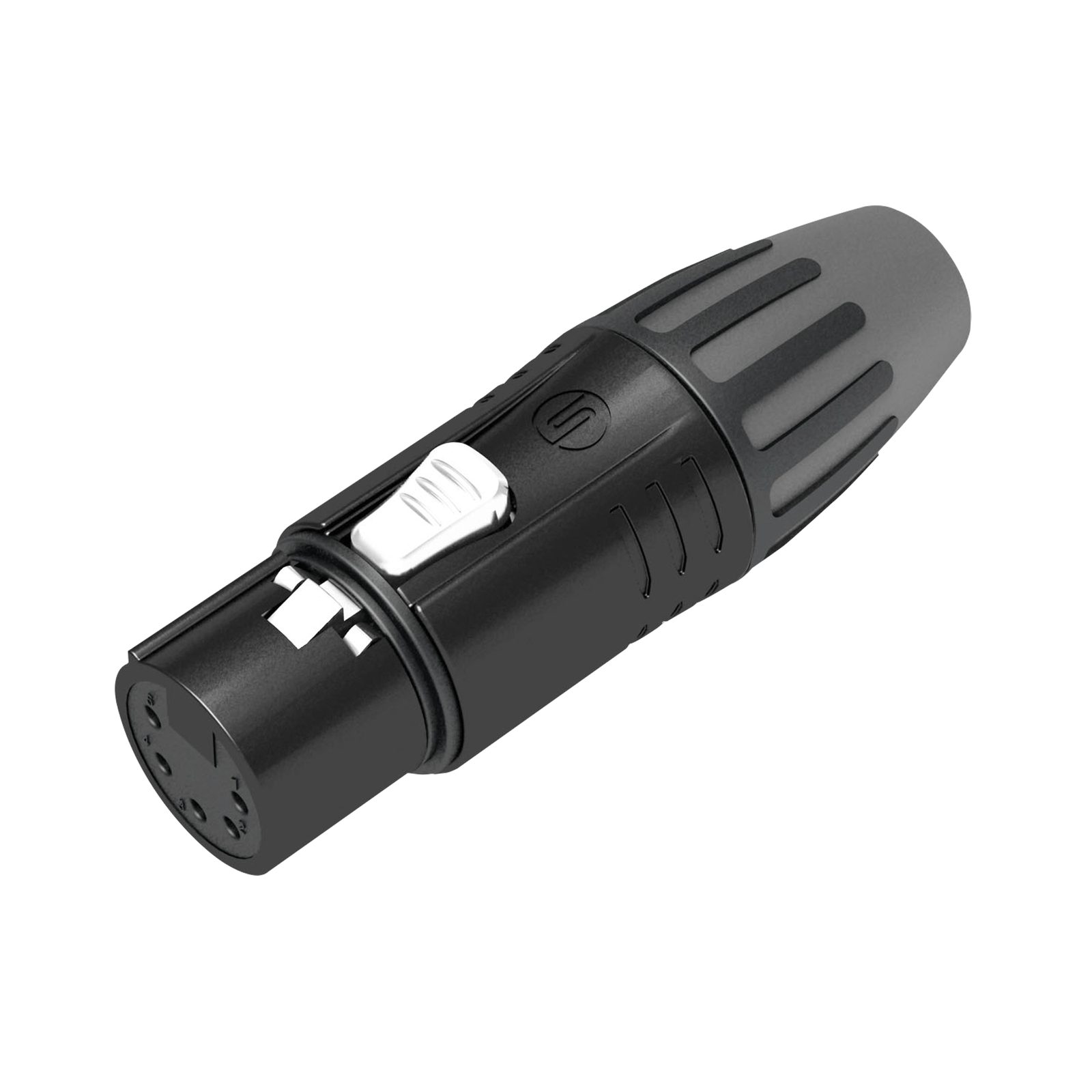 Connettore XLR 5P femmina contatti argento alloggiamento nero - Seetronic SCMF5B