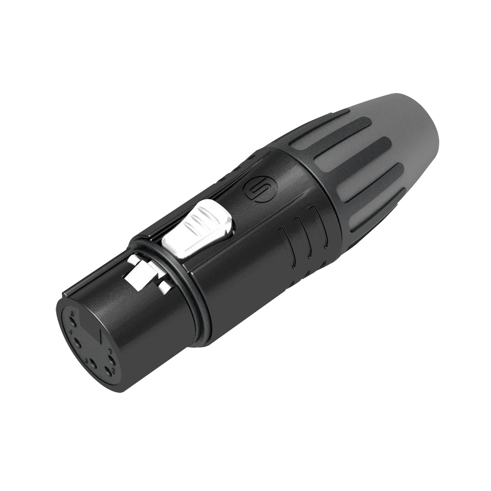 Connettore XLR 5P femmina contatti oro alloggiamento nero - Seetronic SCMF5BG