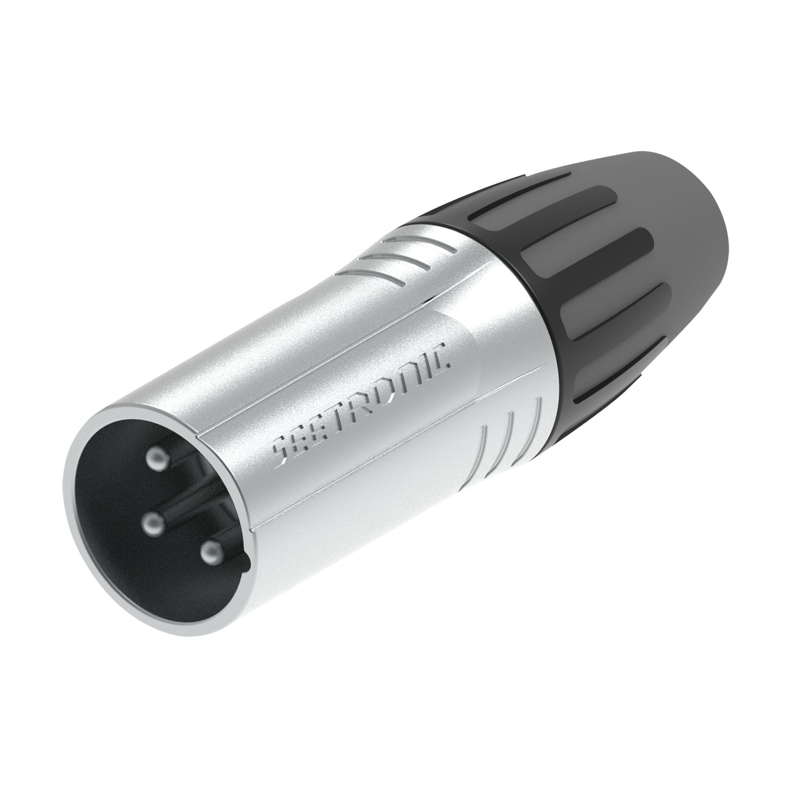 Connettore XLR 3P maschio contatti argento alloggiamento cromo perlato - Seetronic SCMM3