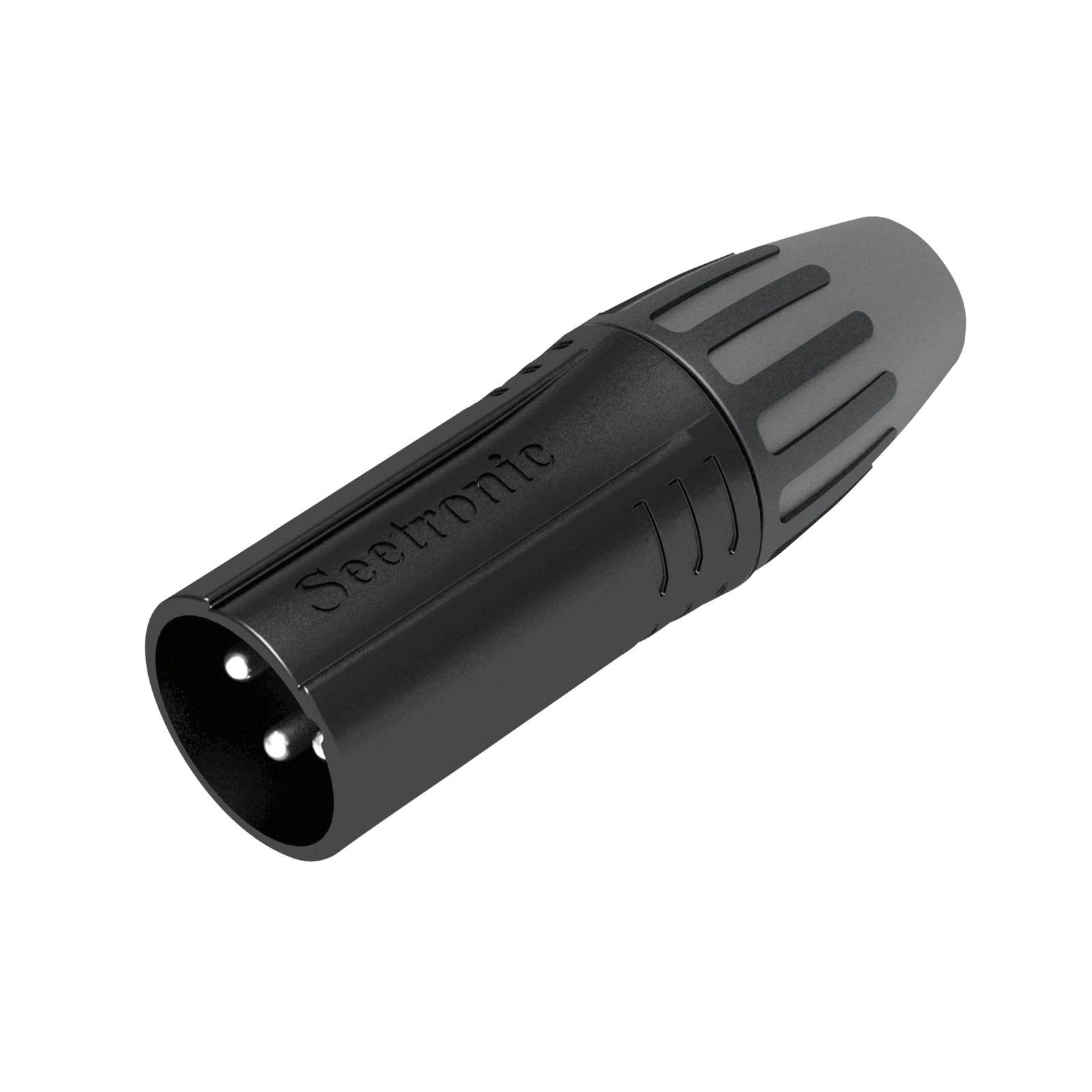 Connettore XLR 3P maschio contatti argento alloggiamento nero - Seetronic SCMM3B