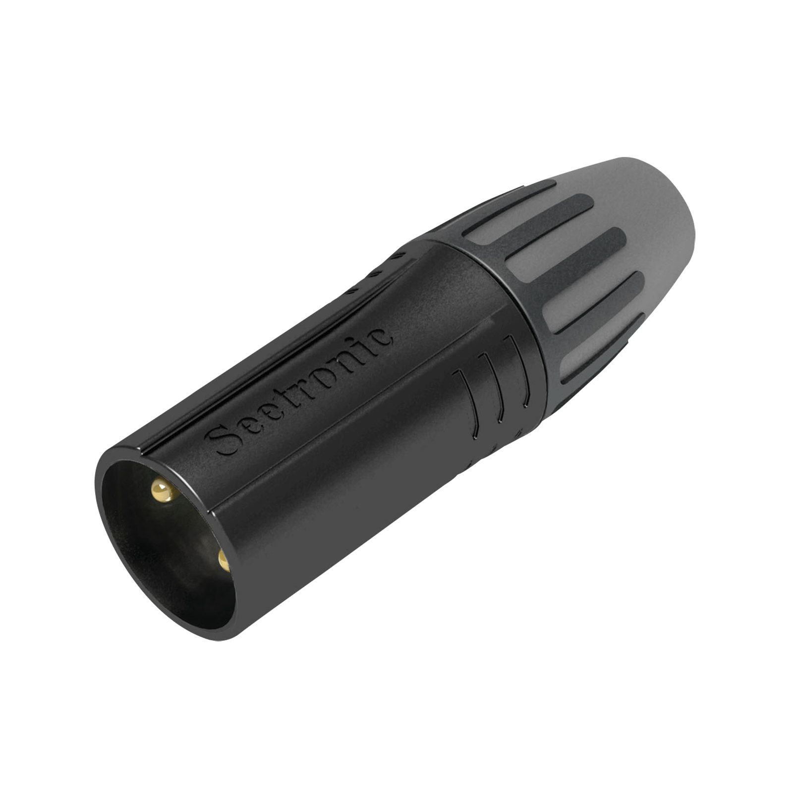 Connettore XLR 3P maschio contatti oro alloggiamento nero - Seetronic SCMM3BG