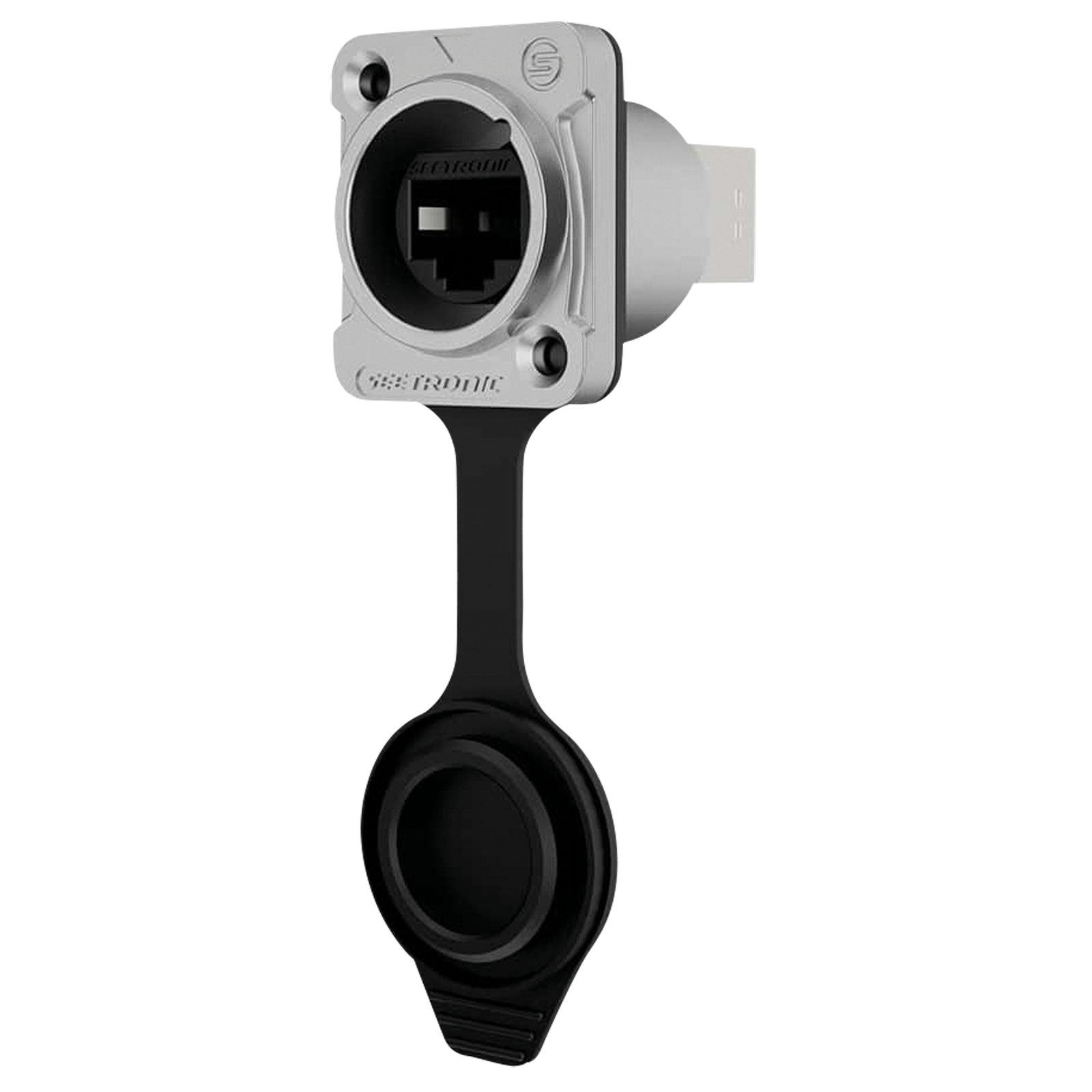 Connettore RJ45 per telaio passante CAT5e IP65 alloggiamento zinco argento - Seetronic SE8FD0501