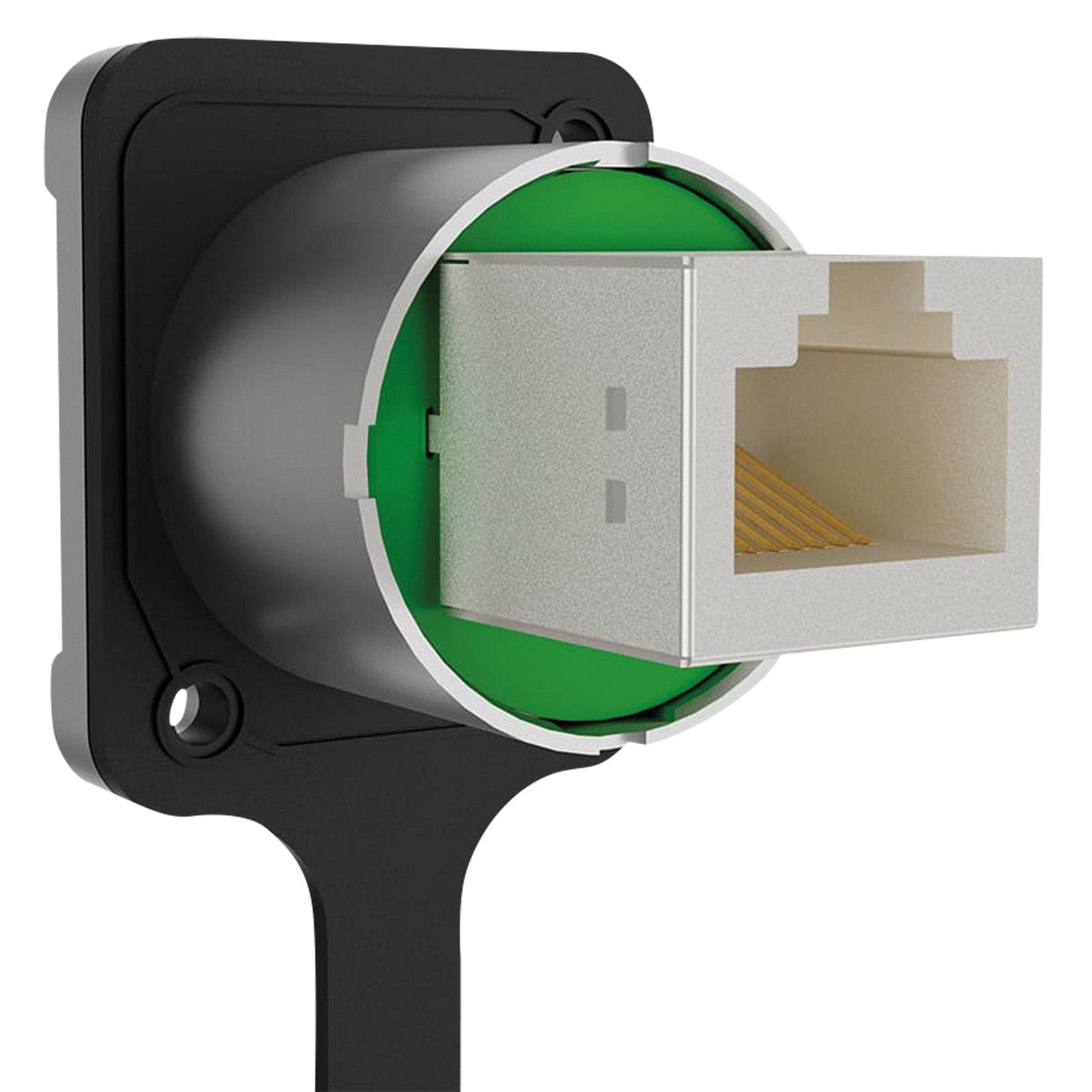 Connettore RJ45 per telaio passante CAT5e IP65 alloggiamento zinco argento - Seetronic SE8FD0501