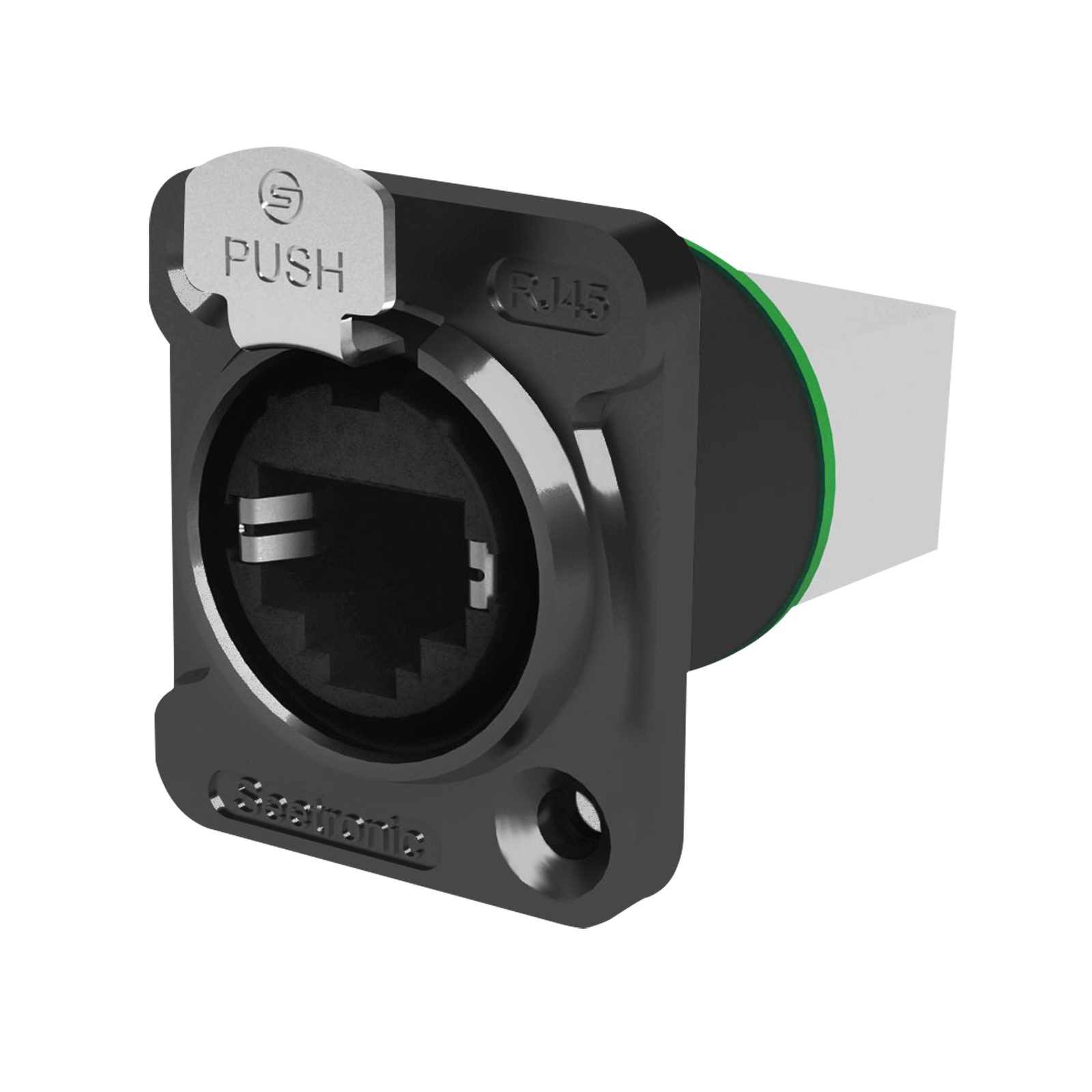 Presa passacavo RJ45 per telaio IP20 alloggiamento zinco nero - Seetronic SE8FDNH13B