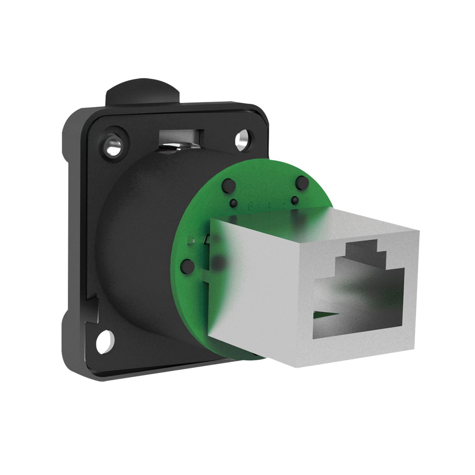 Presa passacavo RJ45 per telaio IP20 alloggiamento zinco nero - Seetronic SE8FDNH13B