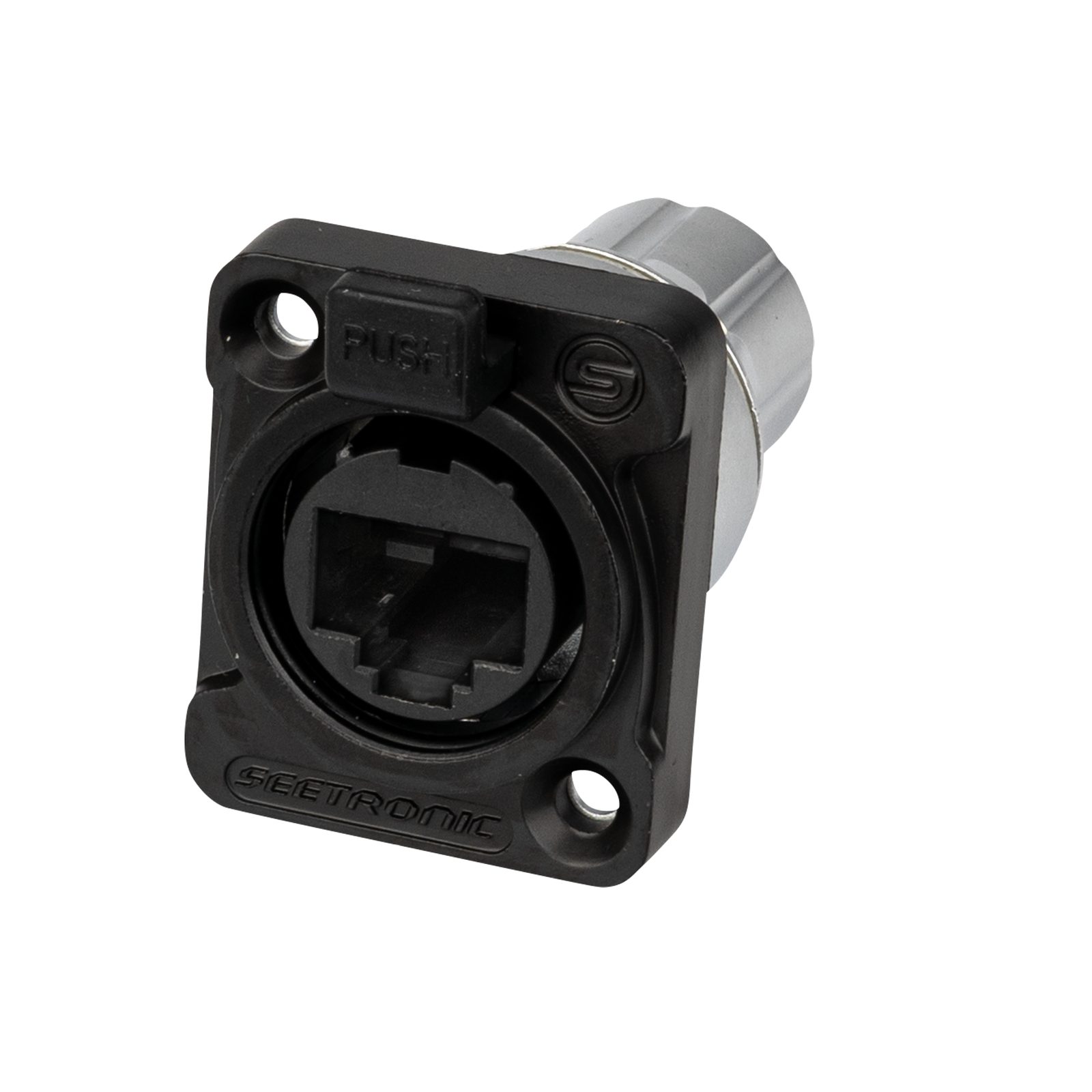 Presa RJ45 passante a blocco per telaio tipo D, CAT6A, PoE++, IP65 - Seetronic SE8FDYH60BC6A