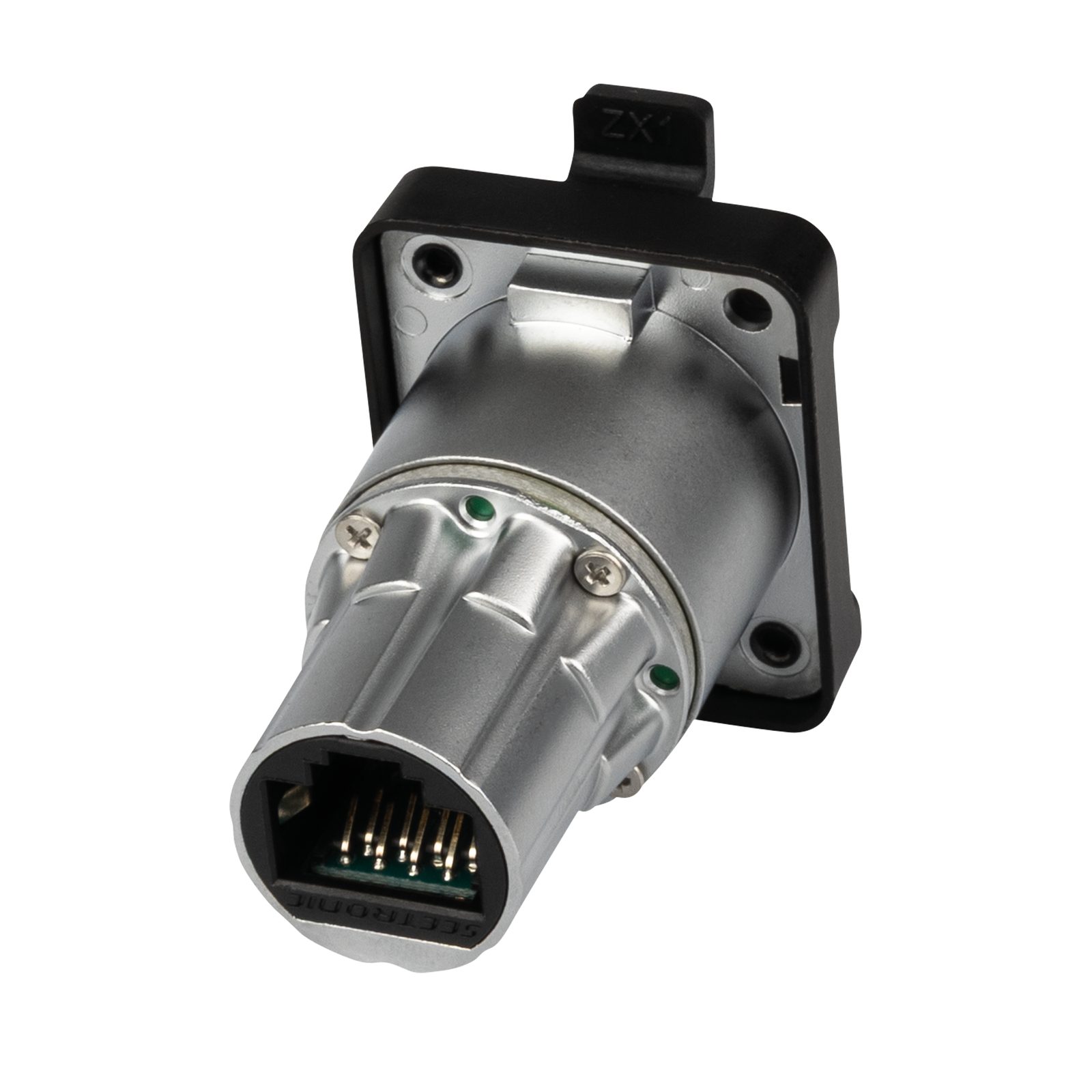 Presa RJ45 passante a blocco per telaio tipo D, CAT6A, PoE++, IP65 - Seetronic SE8FDYH60BC6A