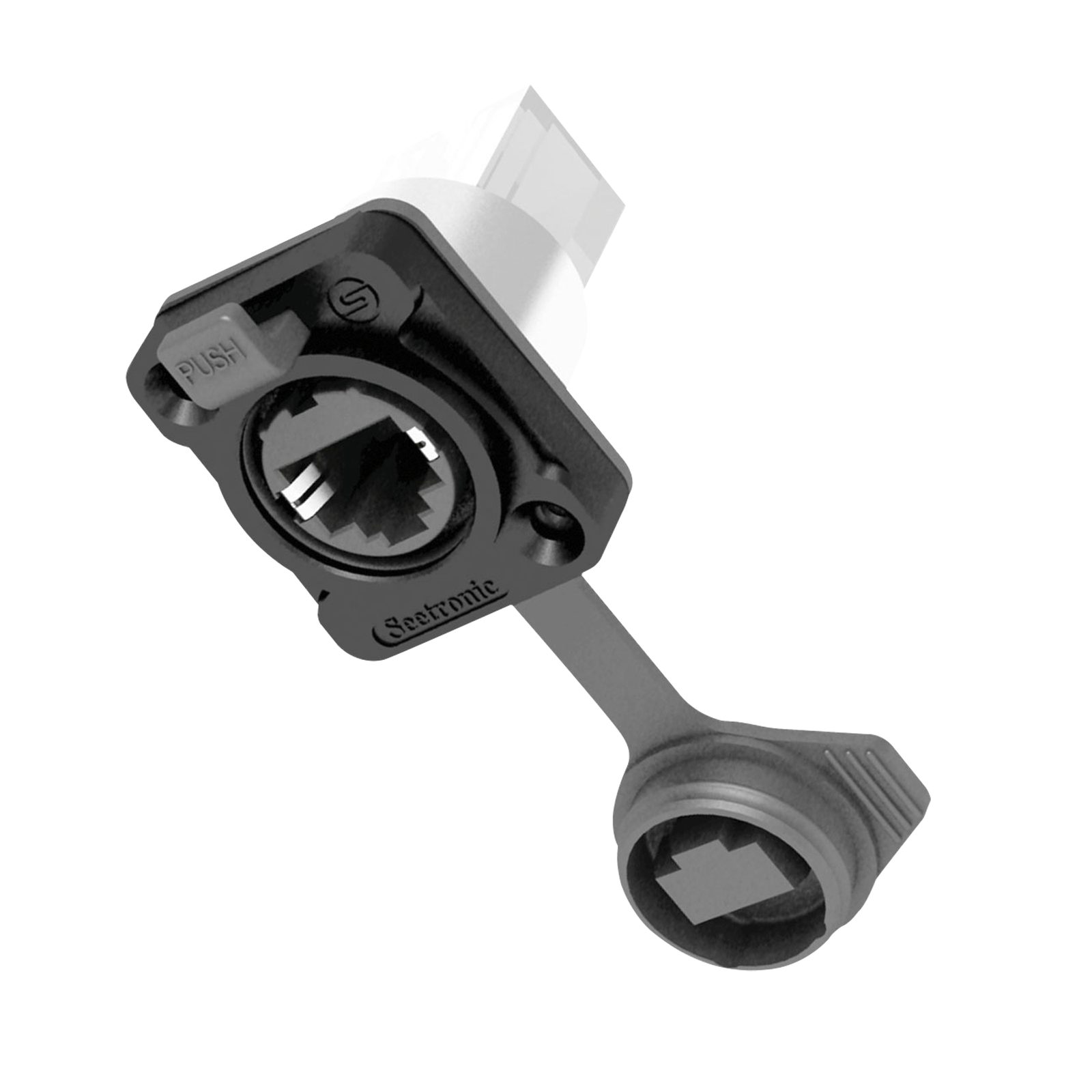 Presa RJ45 passante a blocco per telaio tipo D, IP65, CAT5e - Seetronic SE8FDYH60BNS
