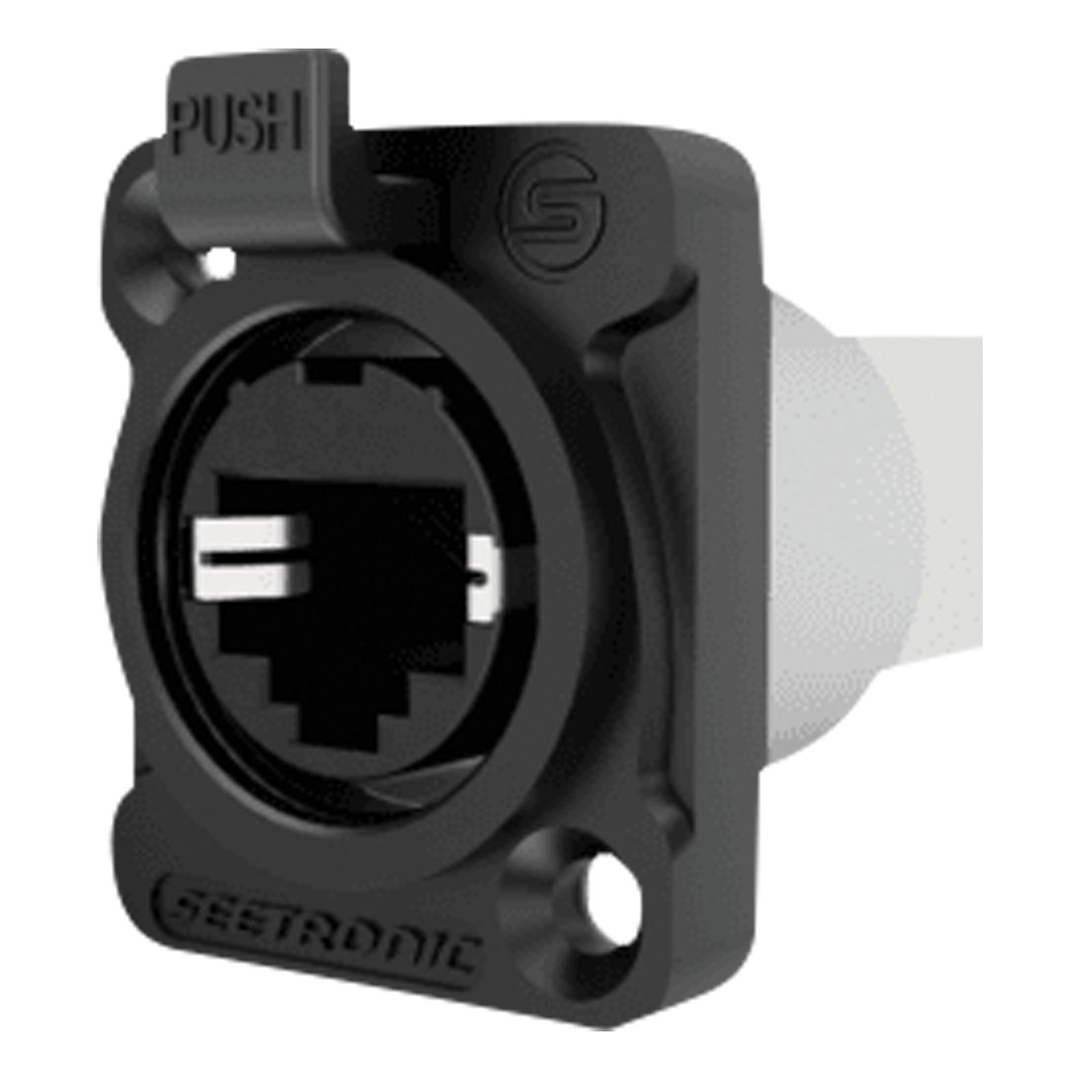 Connettore RJ45 per telaio tipo D, CAT5e, 90°, IP65, nero - Seetronic SE8FDYH61BNS