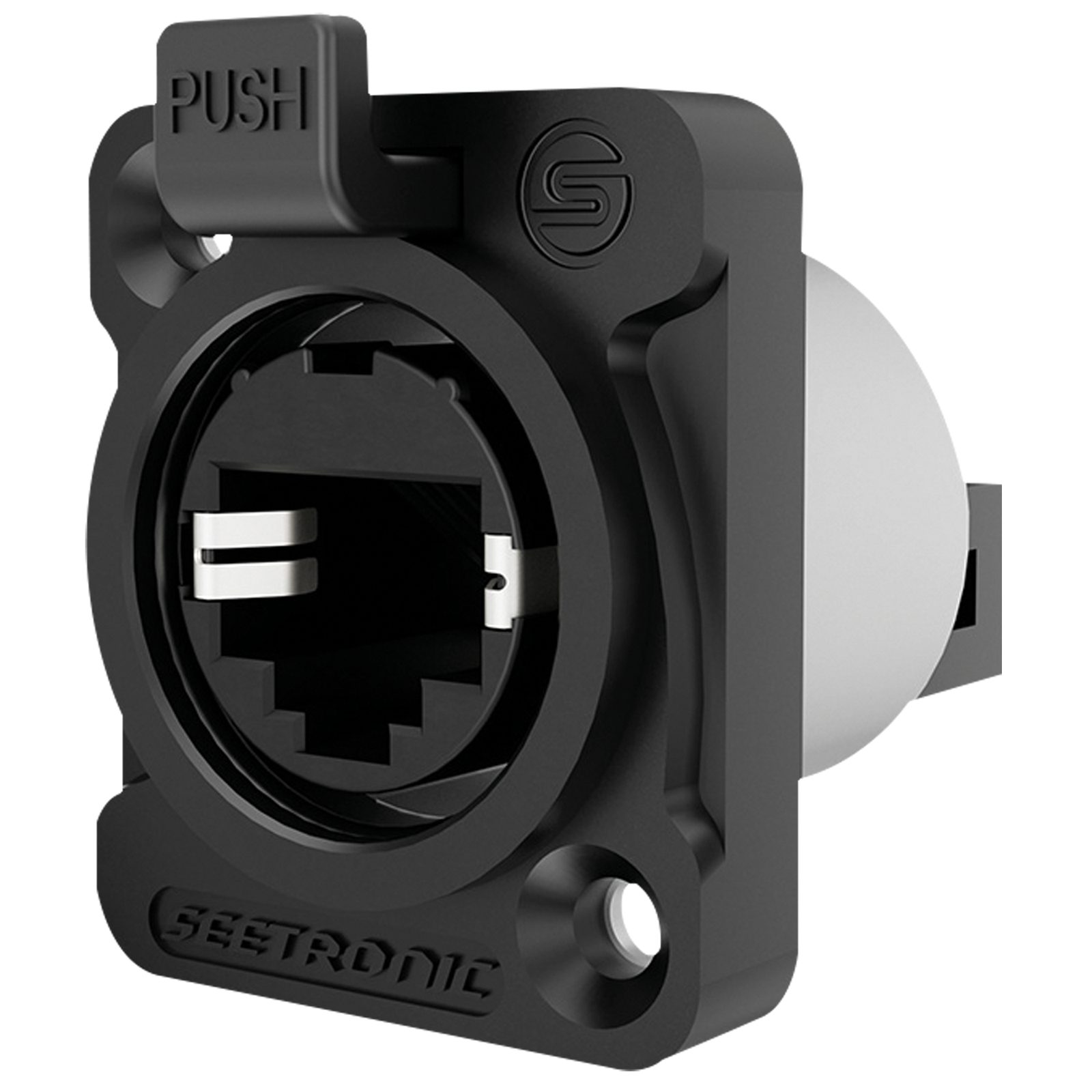 Presa RJ45 a blocco per telaio tipo D, IDC 8 pin, IP65, nero - Seetronic SE8FDYH62B