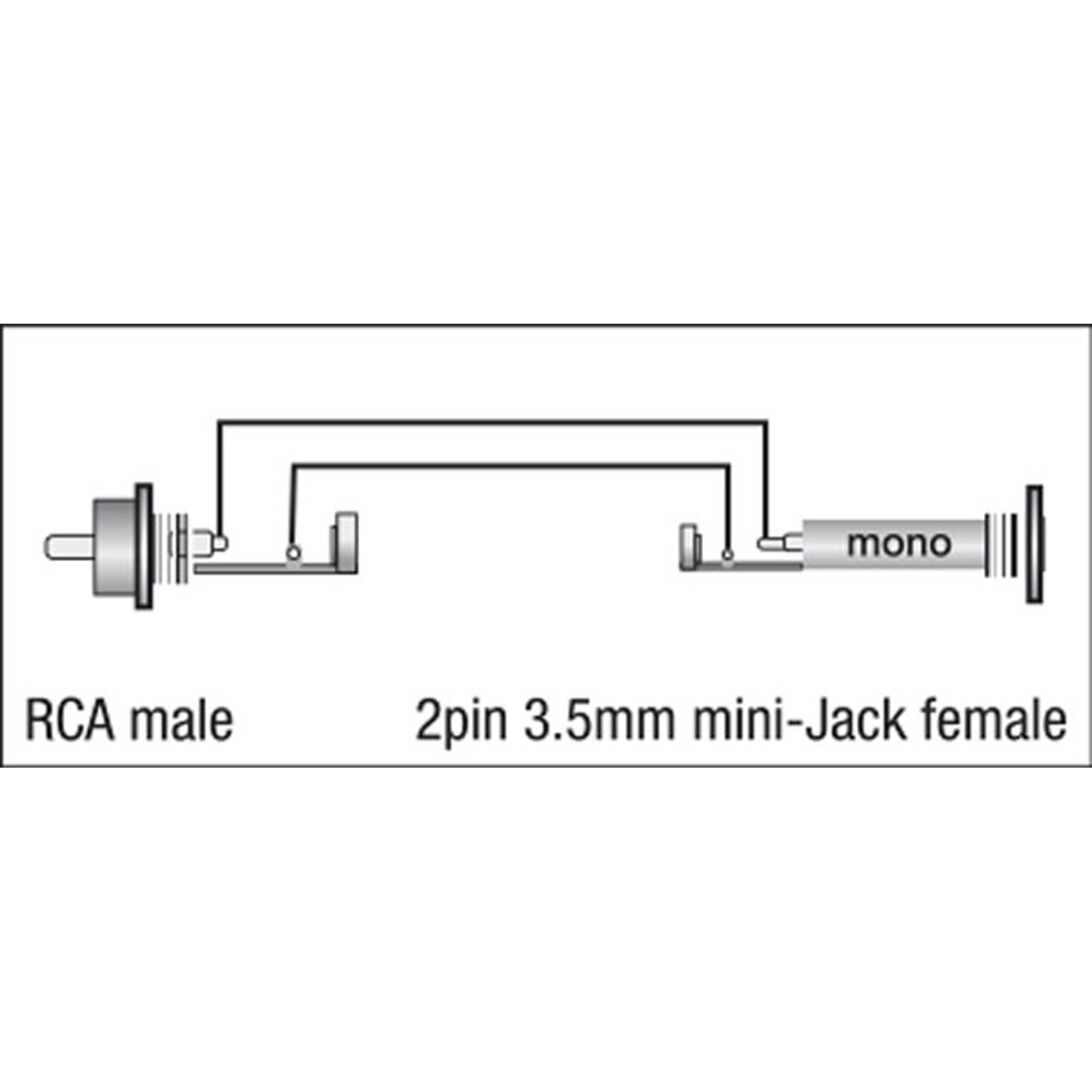 Adattatore audio RCA/M a mini-jack/F 55 mm - DAP XGA04