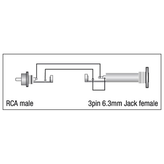 Adattatore audio RCA/M a jack/F 6.3 mm - DAP XGA05