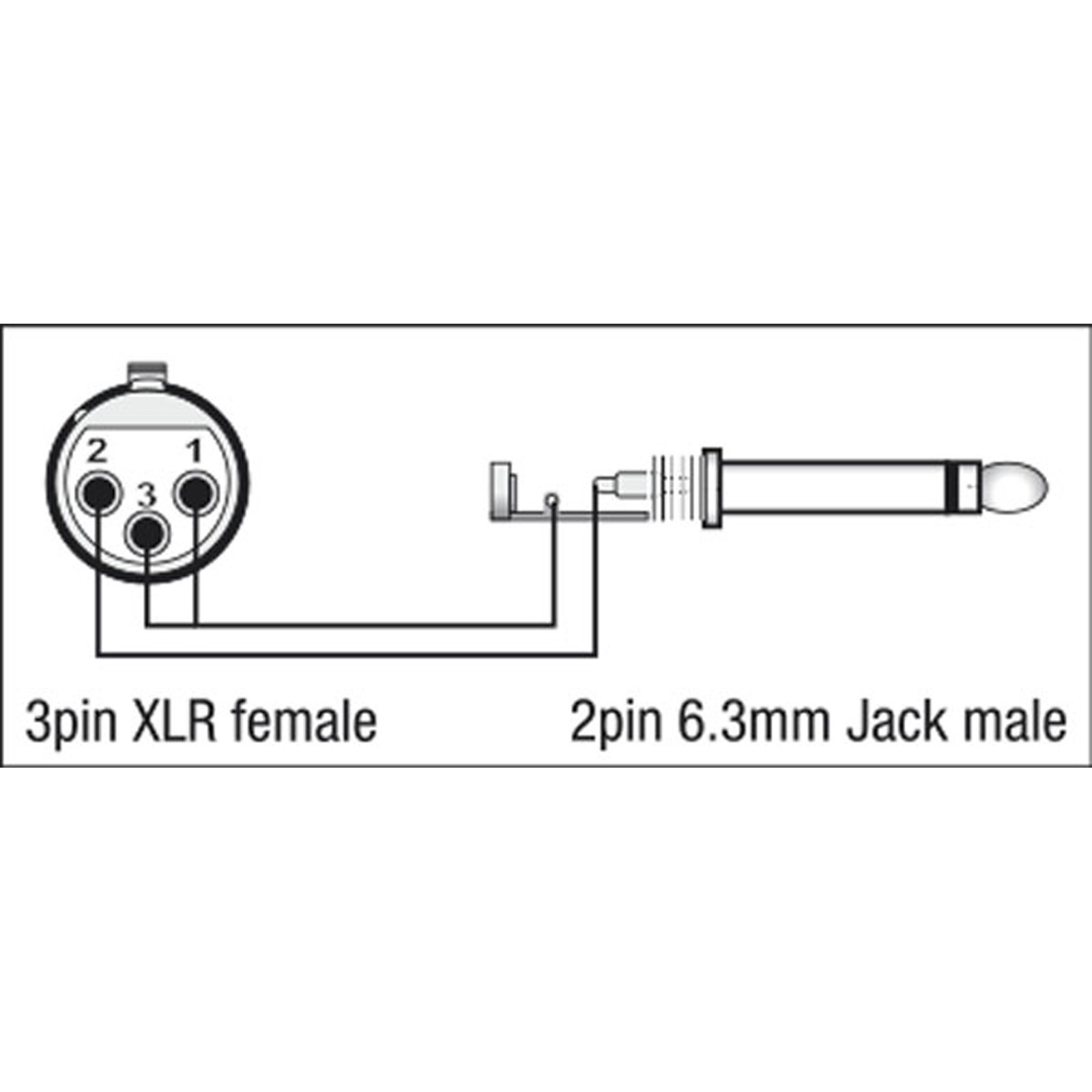 Adattatore XLR/F 3P a Jack/M mono 6.3 mm - DAP XGA23
