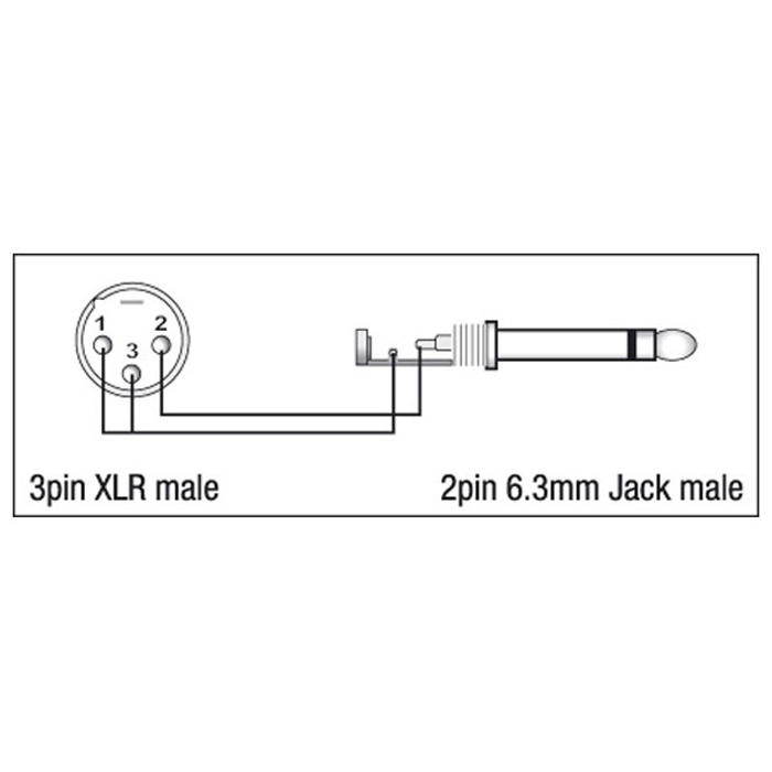 Adattatore XLR/M 3P a Jack/M mono 6.3 mm - DAP XGA27