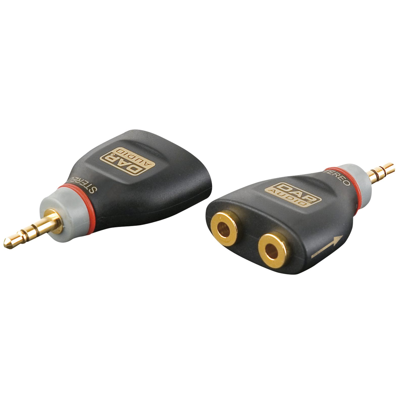 Adattatore mini-jack maschio stereo a 2x mini-jack femmina con 4 resistori 10kΩ - DAP XGA44