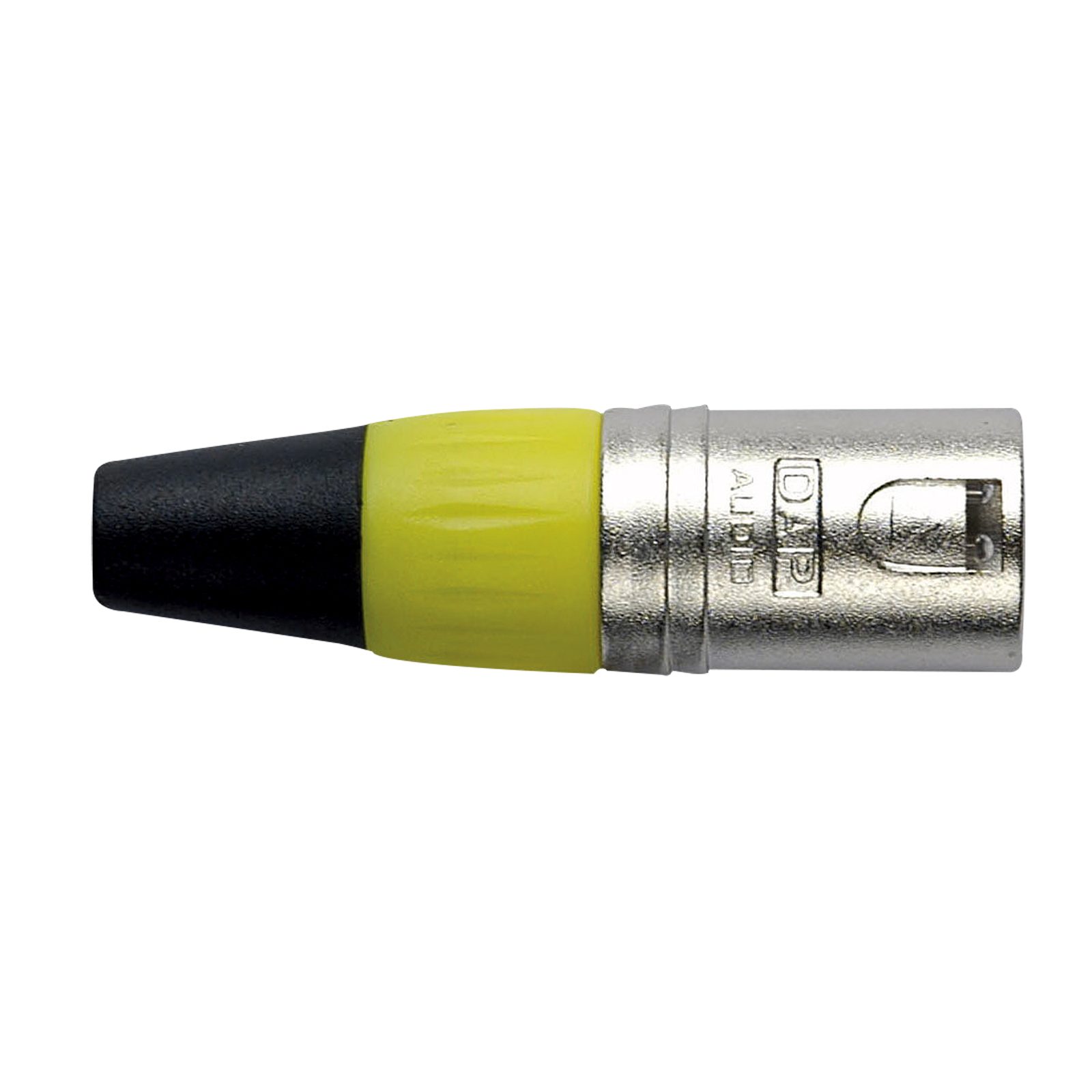 Connettore XLR 3P maschio cappuccio giallo alloggiamento nichel - DAP XMK203NY